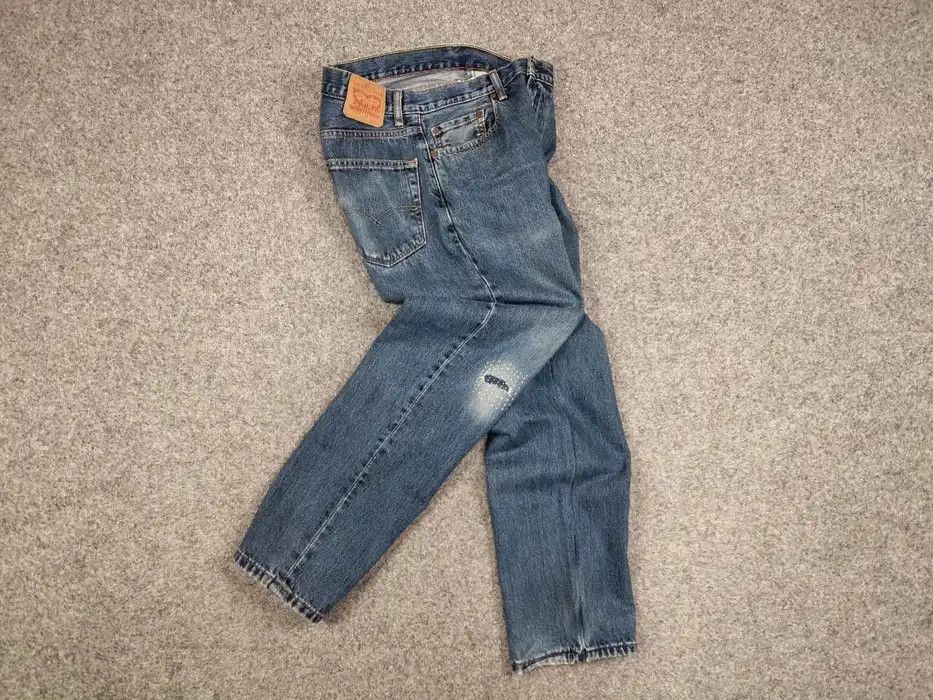 Levi's Vintage 90's Levis 550 Distressed Denim Blue Men's Jeans Size US 33 - 7 Thumbnail