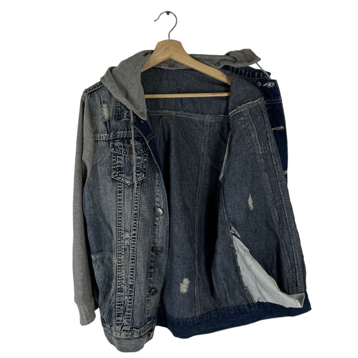Japanese Brand DENIM JACKET HOODIE DIG DEE JAPAN ISSEY MIYAKE DESIGN Size US L / EU 52-54 / 3 - 8 Thumbnail