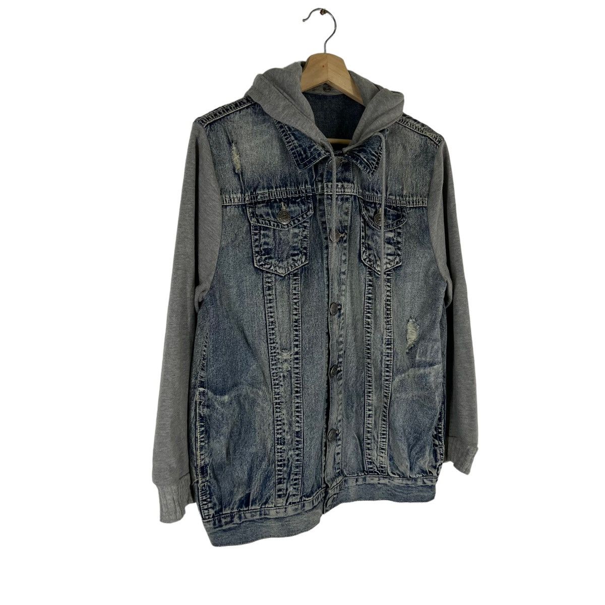 Japanese Brand DENIM JACKET HOODIE DIG DEE JAPAN ISSEY MIYAKE DESIGN Size US L / EU 52-54 / 3 - 2 Thumbnail