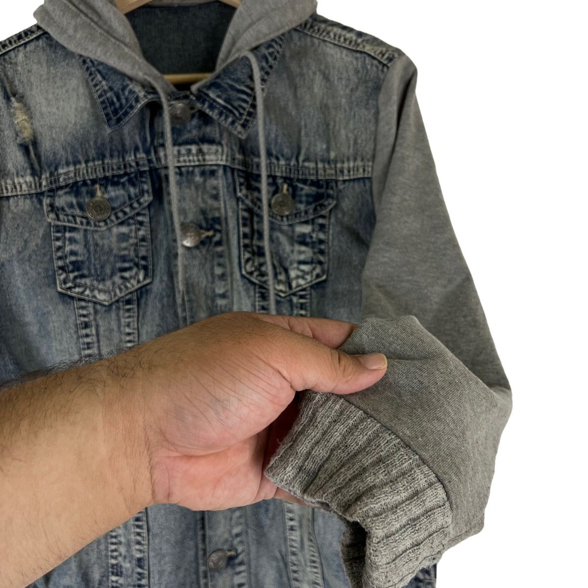 Japanese Brand DENIM JACKET HOODIE DIG DEE JAPAN ISSEY MIYAKE DESIGN Size US L / EU 52-54 / 3 - 5 Thumbnail