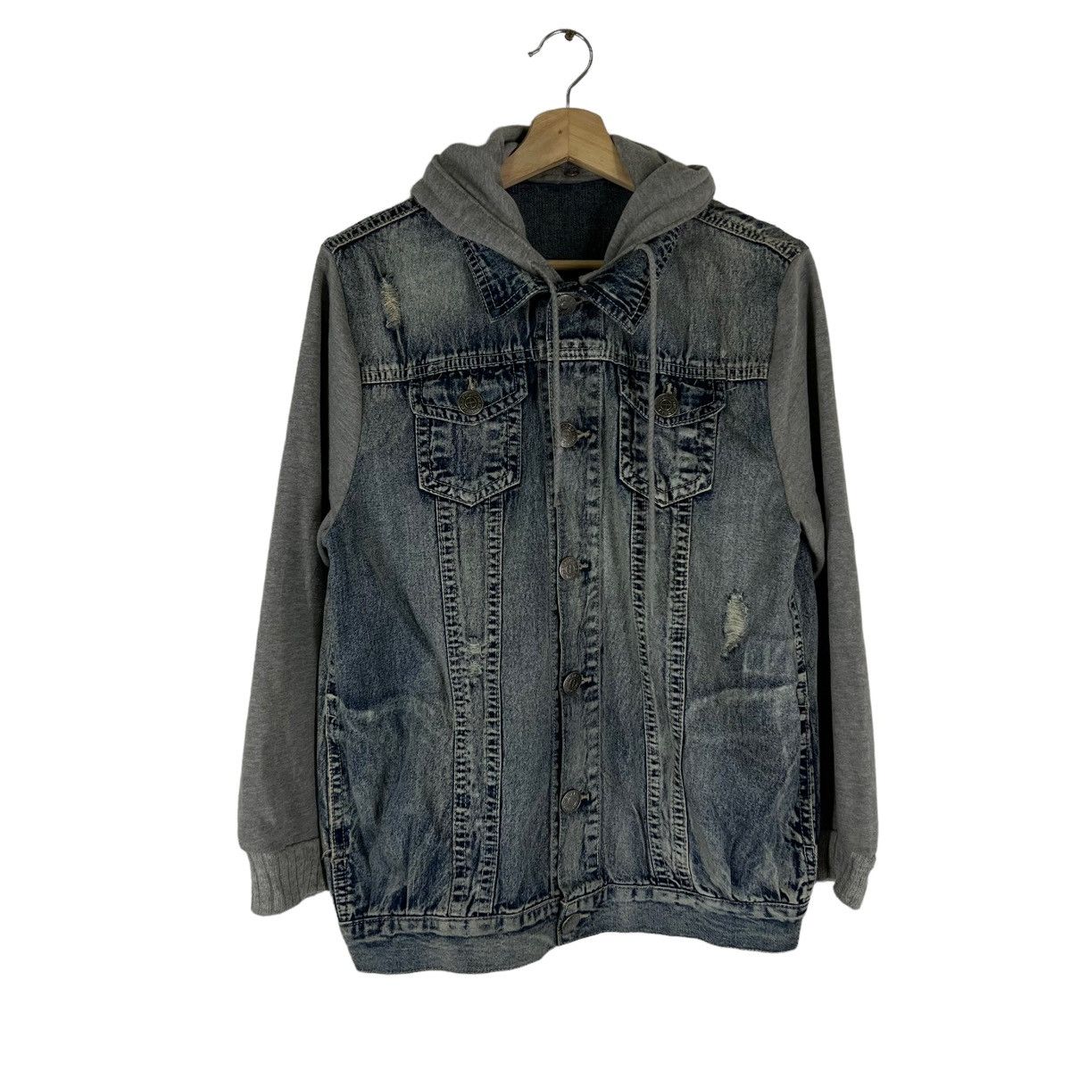 Japanese Brand DENIM JACKET HOODIE DIG DEE JAPAN ISSEY MIYAKE DESIGN Size US L / EU 52-54 / 3 - 1 Thumbnail