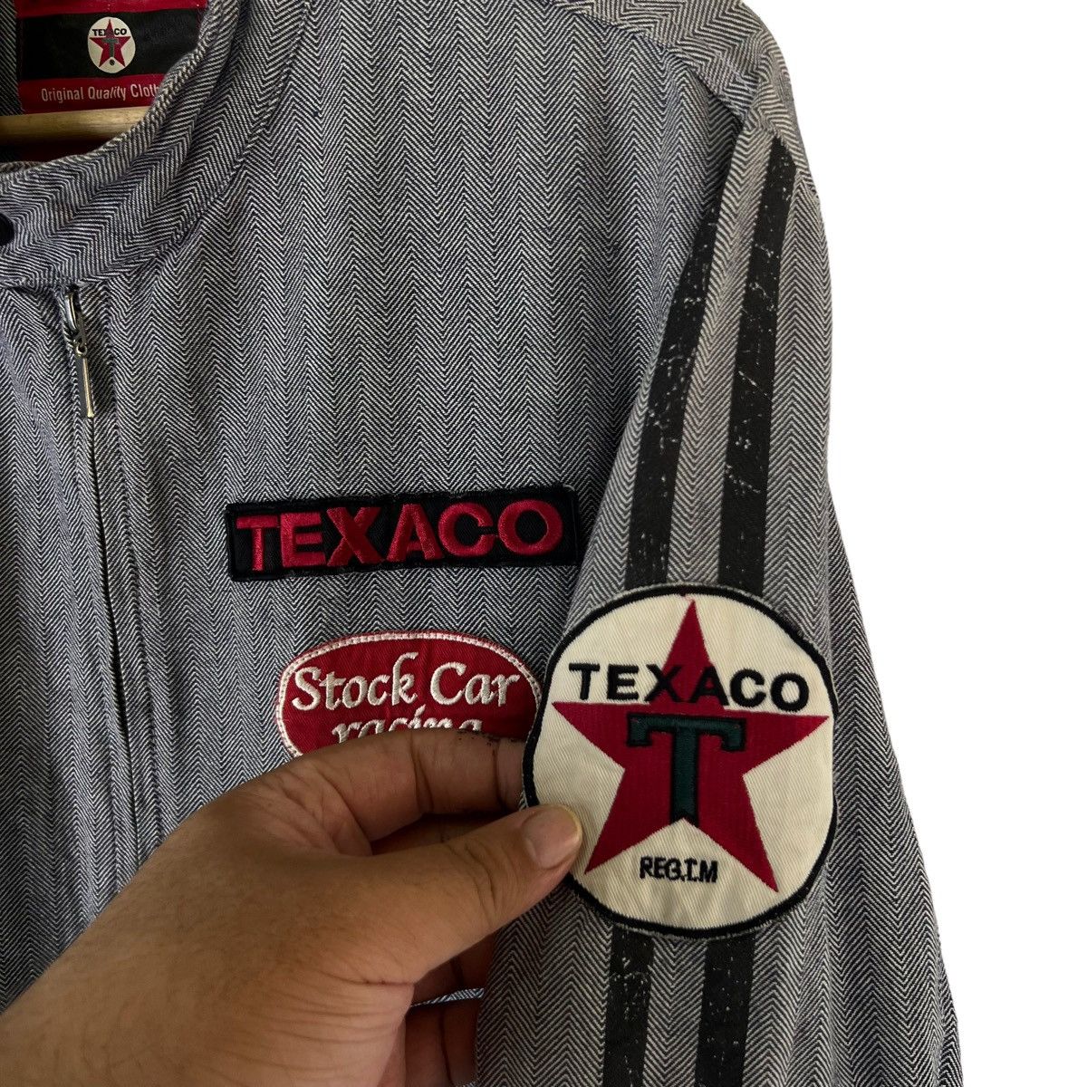 Japanese Brand VINTAGE TEXACO HIKORY CHORE JACKET RACER FULL PATCH Size US L / EU 52-54 / 3 - 10 Thumbnail