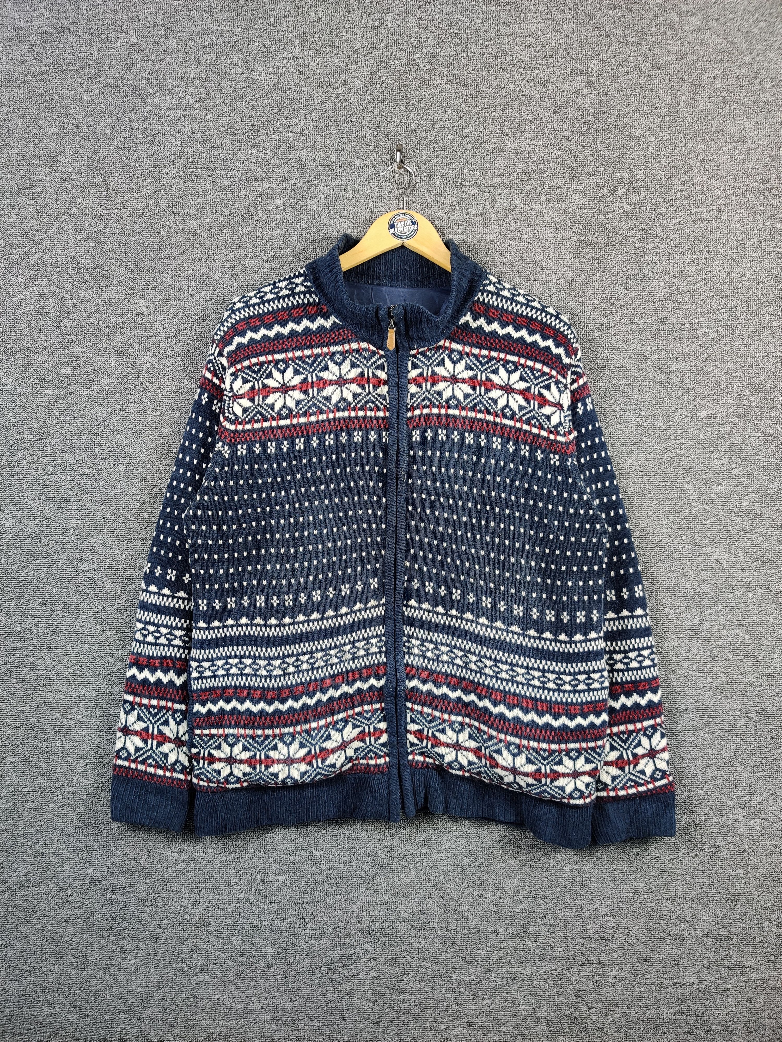 Vintage Vintage Navajo Knit Zipper Sweater Size US L / EU 52-54 / 3 - 1 Thumbnail