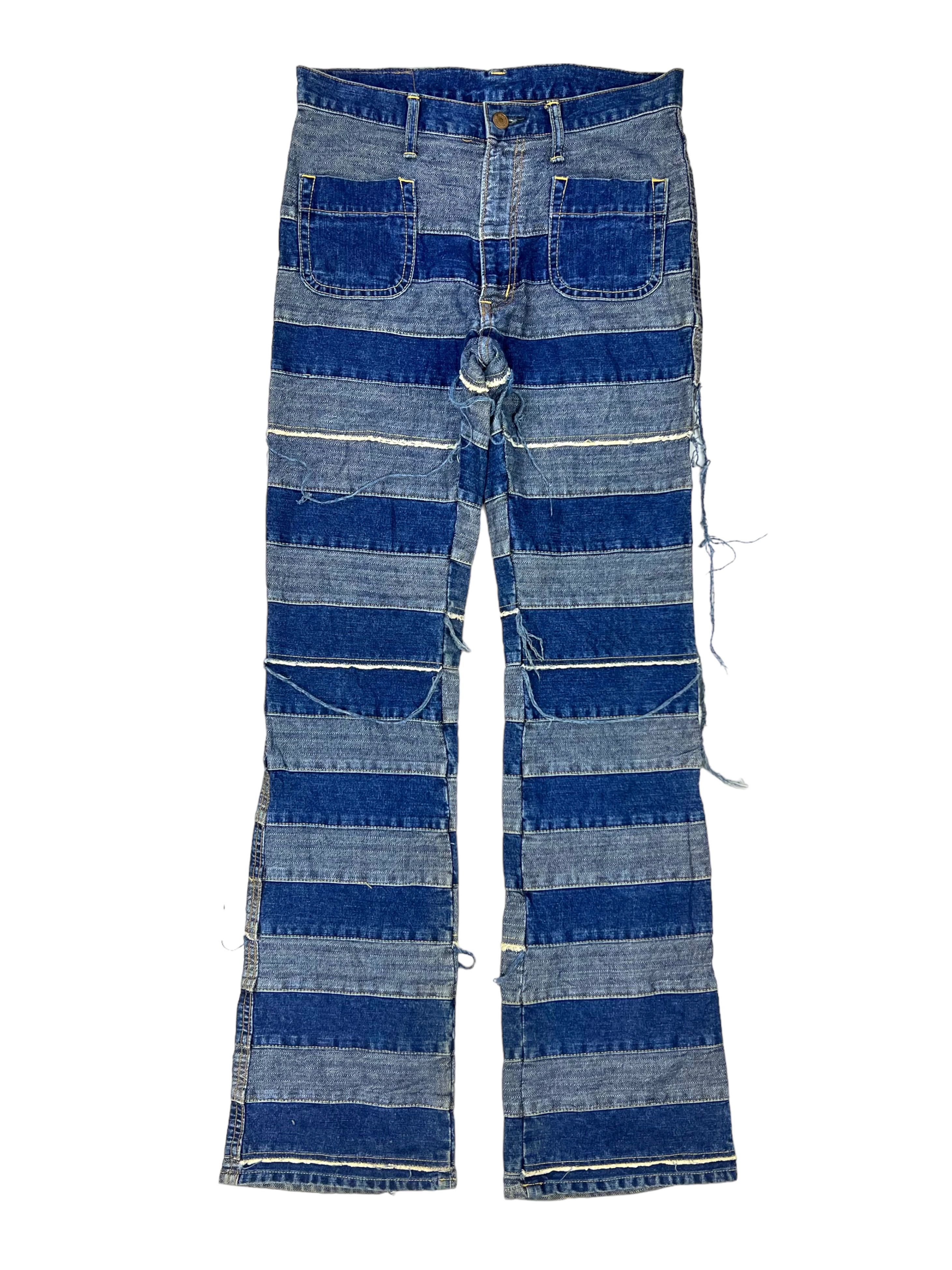 image of Hysteric Glamour Hagi Kinky Patchwork Denim Pants in Desert, Men's (Size 30)