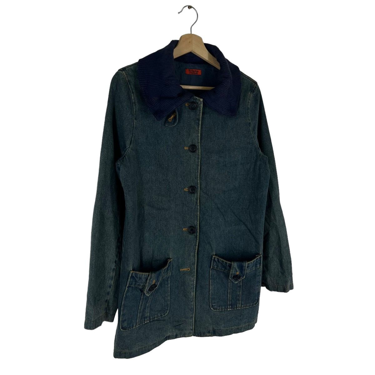 Japanese Brand VINTAGE DENIM JACKET TRIPLE RUND JAPAN Size US M / EU 48-50 / 2 - 2 Thumbnail