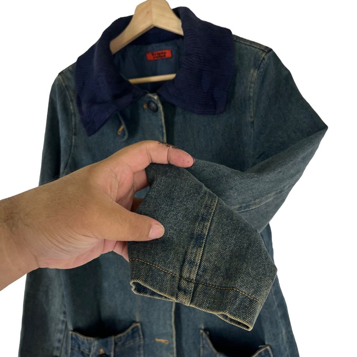 Japanese Brand VINTAGE DENIM JACKET TRIPLE RUND JAPAN Size US M / EU 48-50 / 2 - 5 Thumbnail