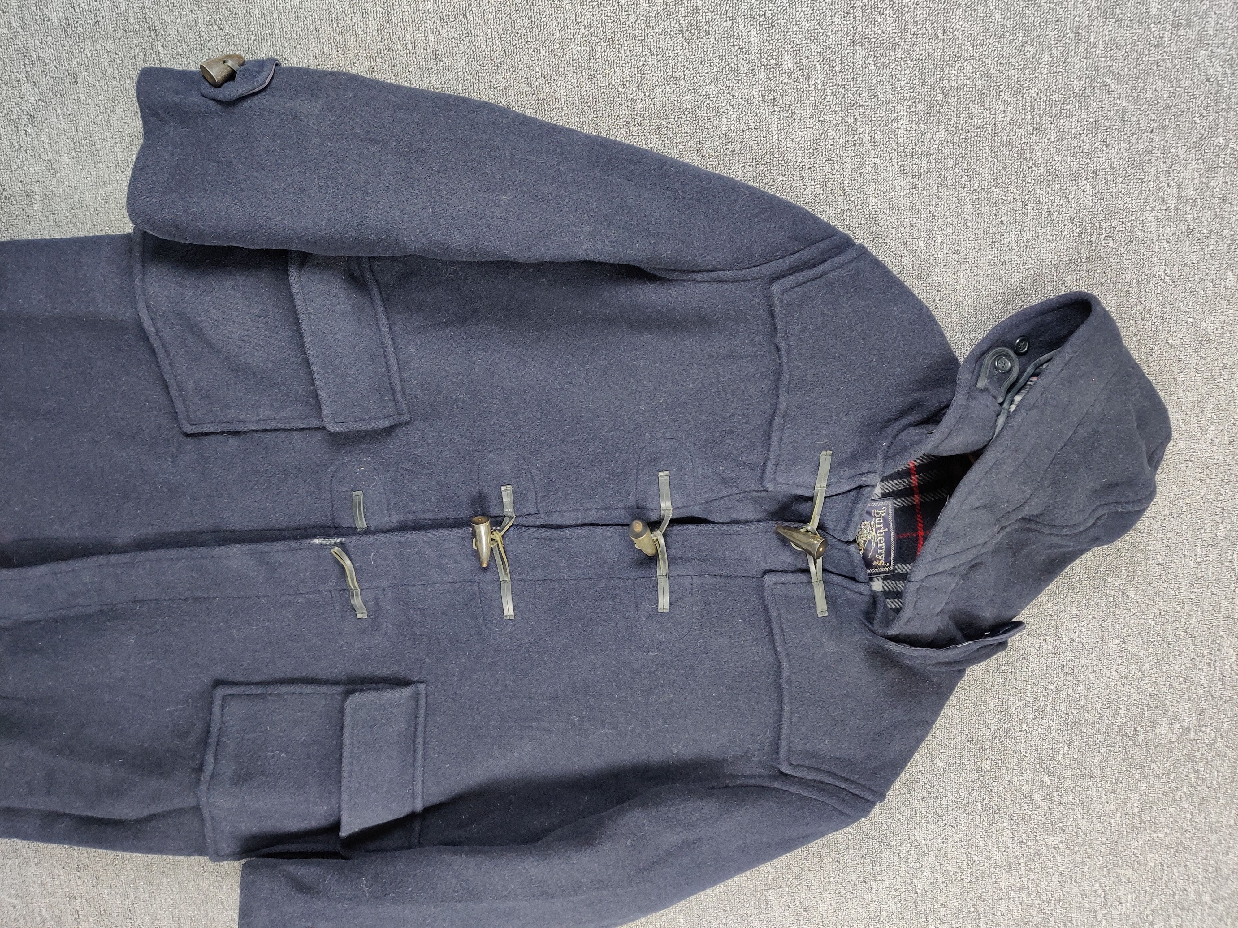 Burberry Vintage Burberry Wool Duffle Heavy Hooded Coat Size US XXL / EU 58 / 5 - 5 Thumbnail