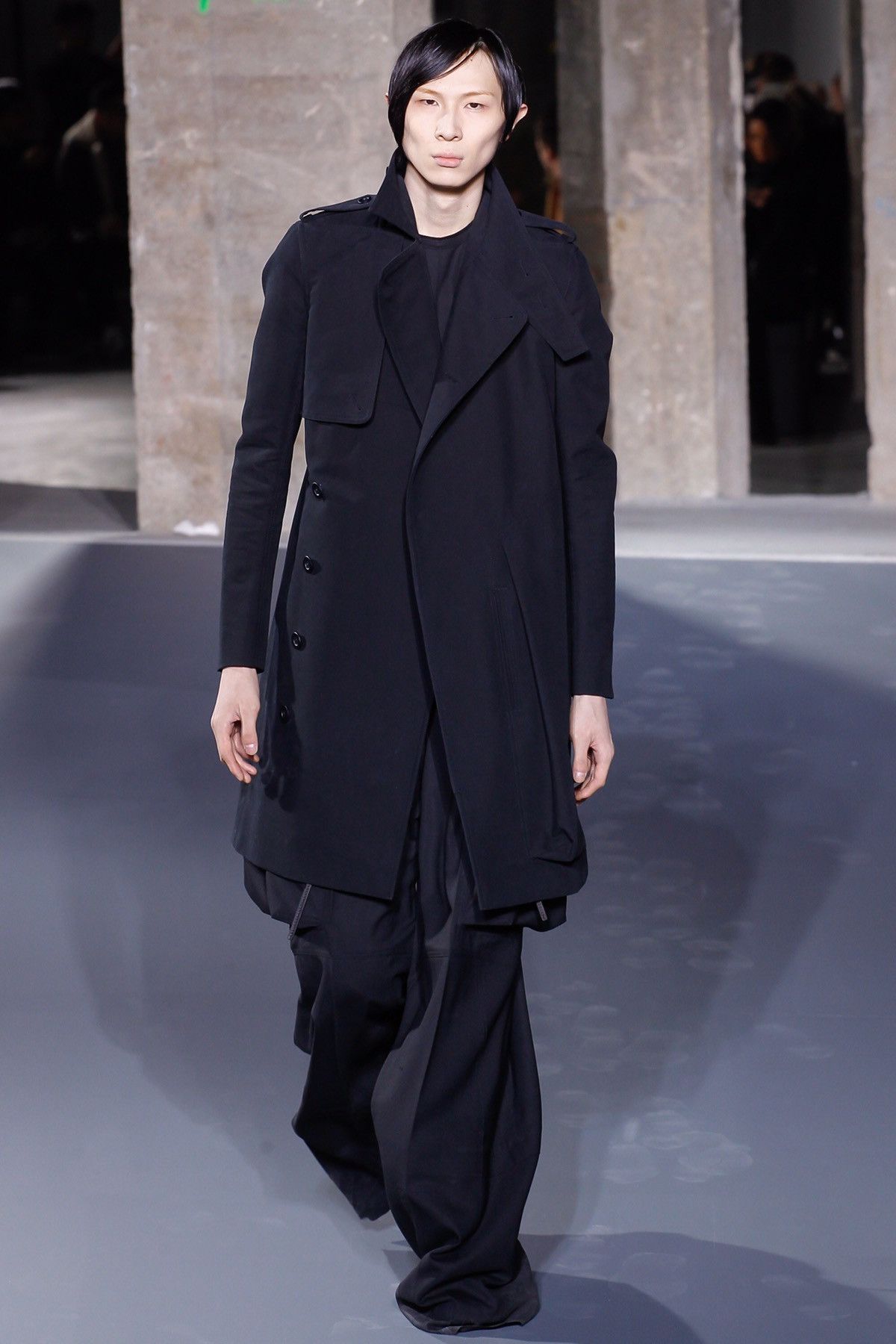 image of Runway Piece! Rick Owens Fw16 Mastodon Cargo Trench in Black, Men's (Size Medium)