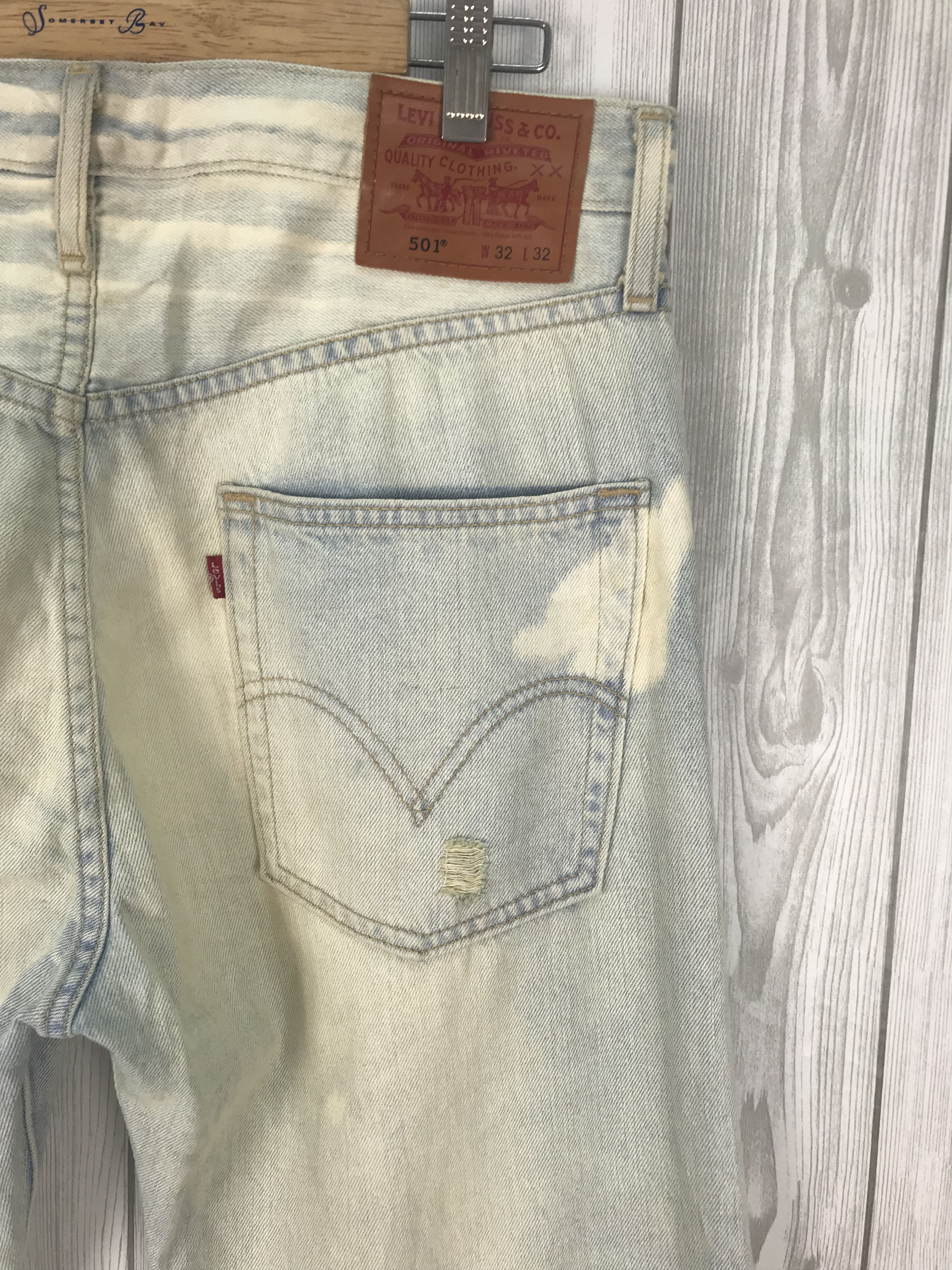 Levi's Vintage Clothing Vintage LEVIS 501 Ripped Bleach Design Denim Jeans Size US 32 / EU 48 - 4 Thumbnail
