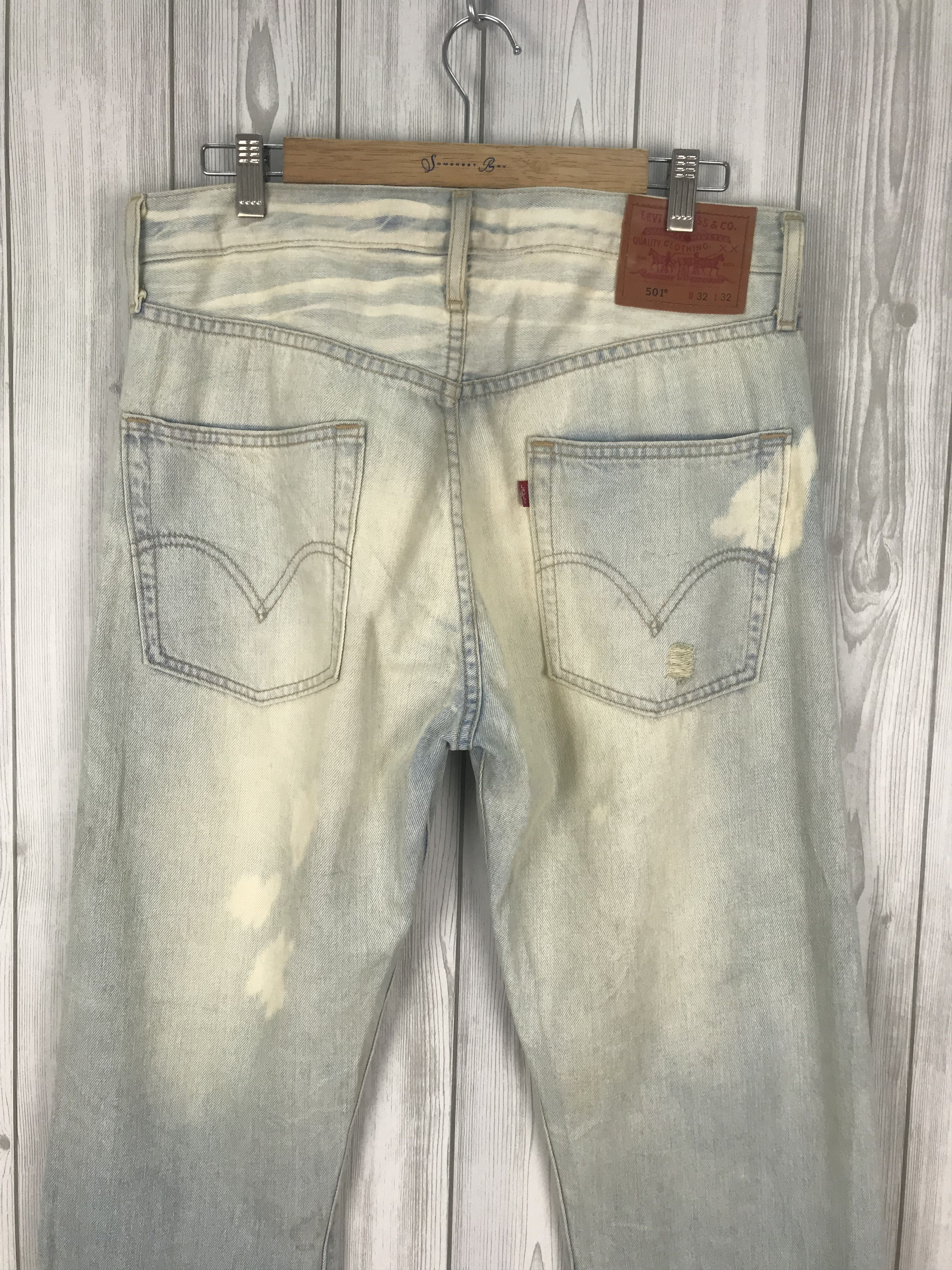 Levi's Vintage Clothing Vintage LEVIS 501 Ripped Bleach Design Denim Jeans Size US 32 / EU 48 - 2 Thumbnail