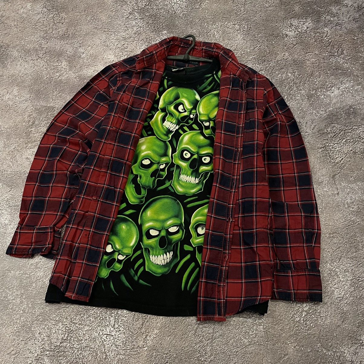 Vintage Vintage 90s Y2K Graphic Flannel Shirt Grunge Streetwear L Size US L / EU 52-54 / 3 - 2 Thumbnail