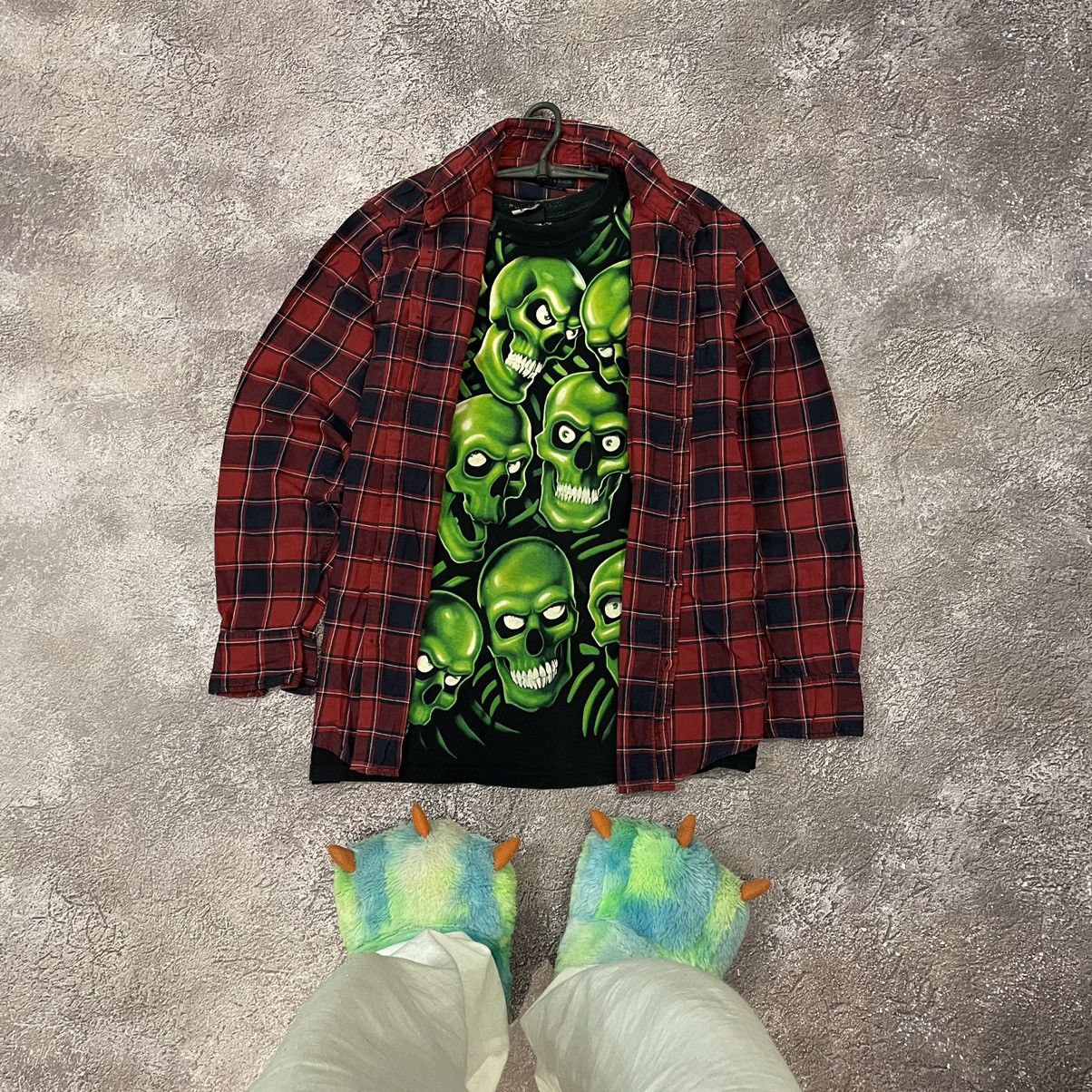 Vintage Vintage 90s Y2K Graphic Flannel Shirt Grunge Streetwear L Size US L / EU 52-54 / 3 - 1 Thumbnail