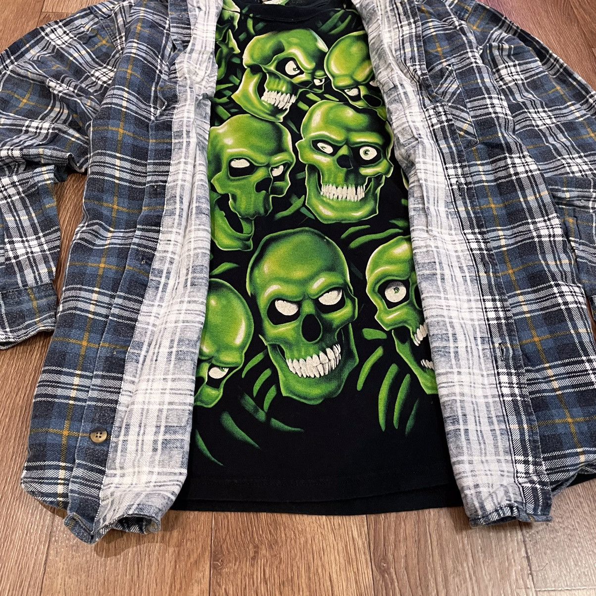 Vintage Vintage 90s Checkered Plaid Shirt Grunge Streetwear Y2K L Size US L / EU 52-54 / 3 - 3 Thumbnail