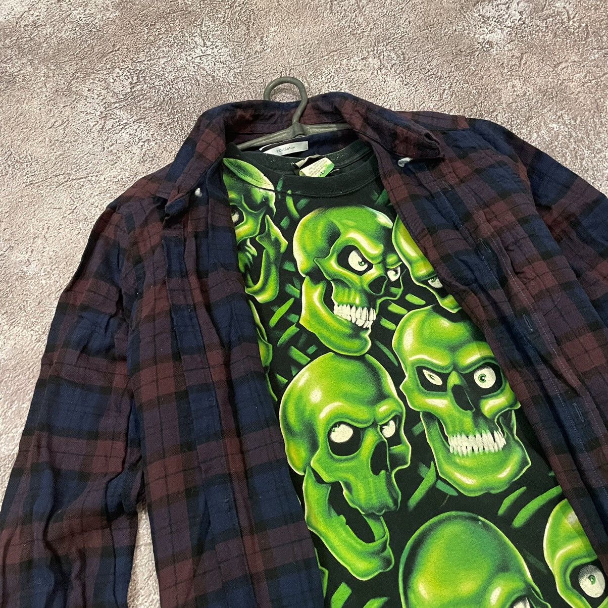 Vintage Vintage 90s Y2K Plaid Shirt Graphic Tee Grunge Streetwear L Size US L / EU 52-54 / 3 - 4 Thumbnail