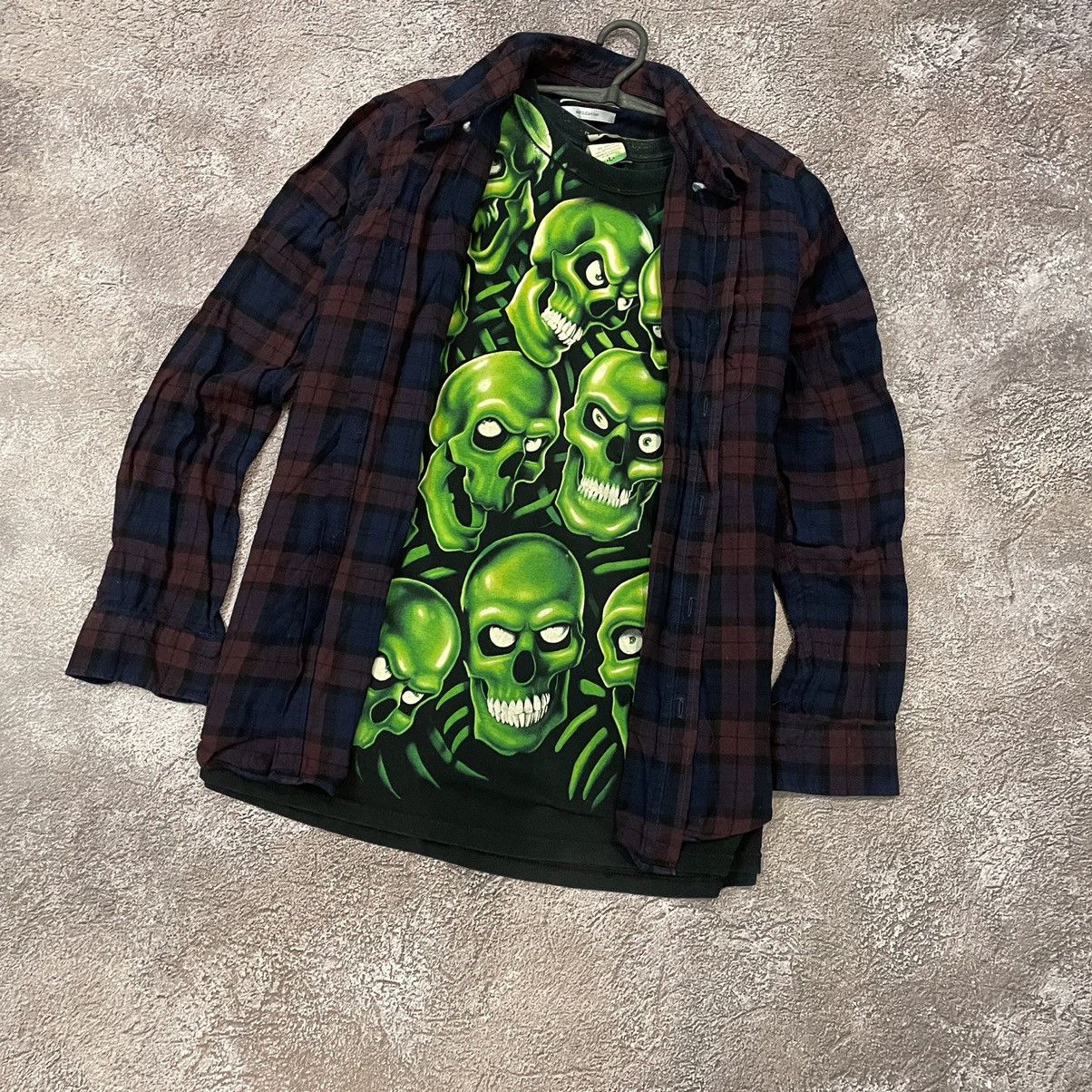 Vintage Vintage 90s Y2K Plaid Shirt Graphic Tee Grunge Streetwear L Size US L / EU 52-54 / 3 - 2 Thumbnail