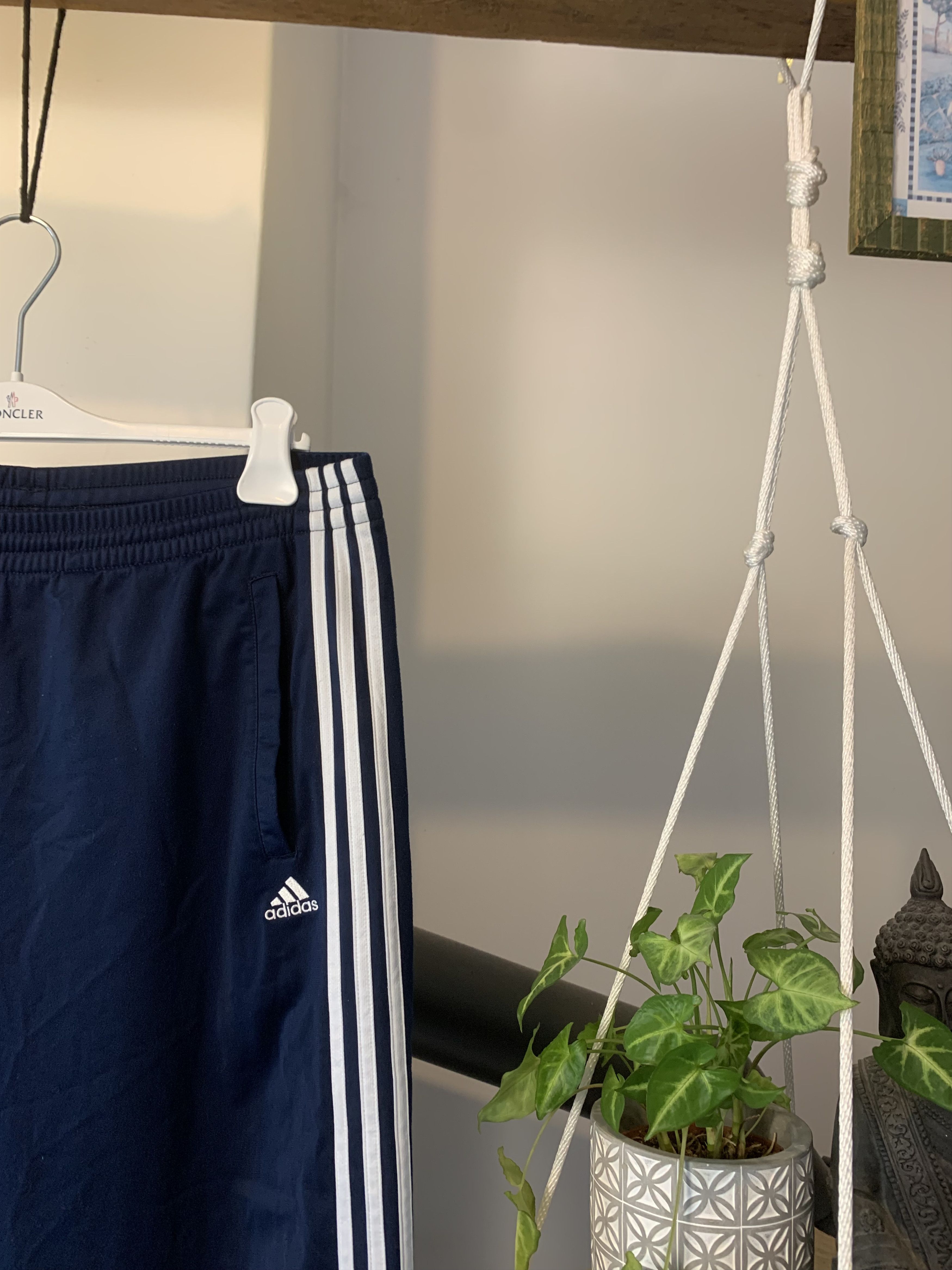 Adidas × Vintage Adidas Joggers Jet Navy White 3 Stripes Soccer Style Baggy Size US 32 / EU 48 - 3 Thumbnail