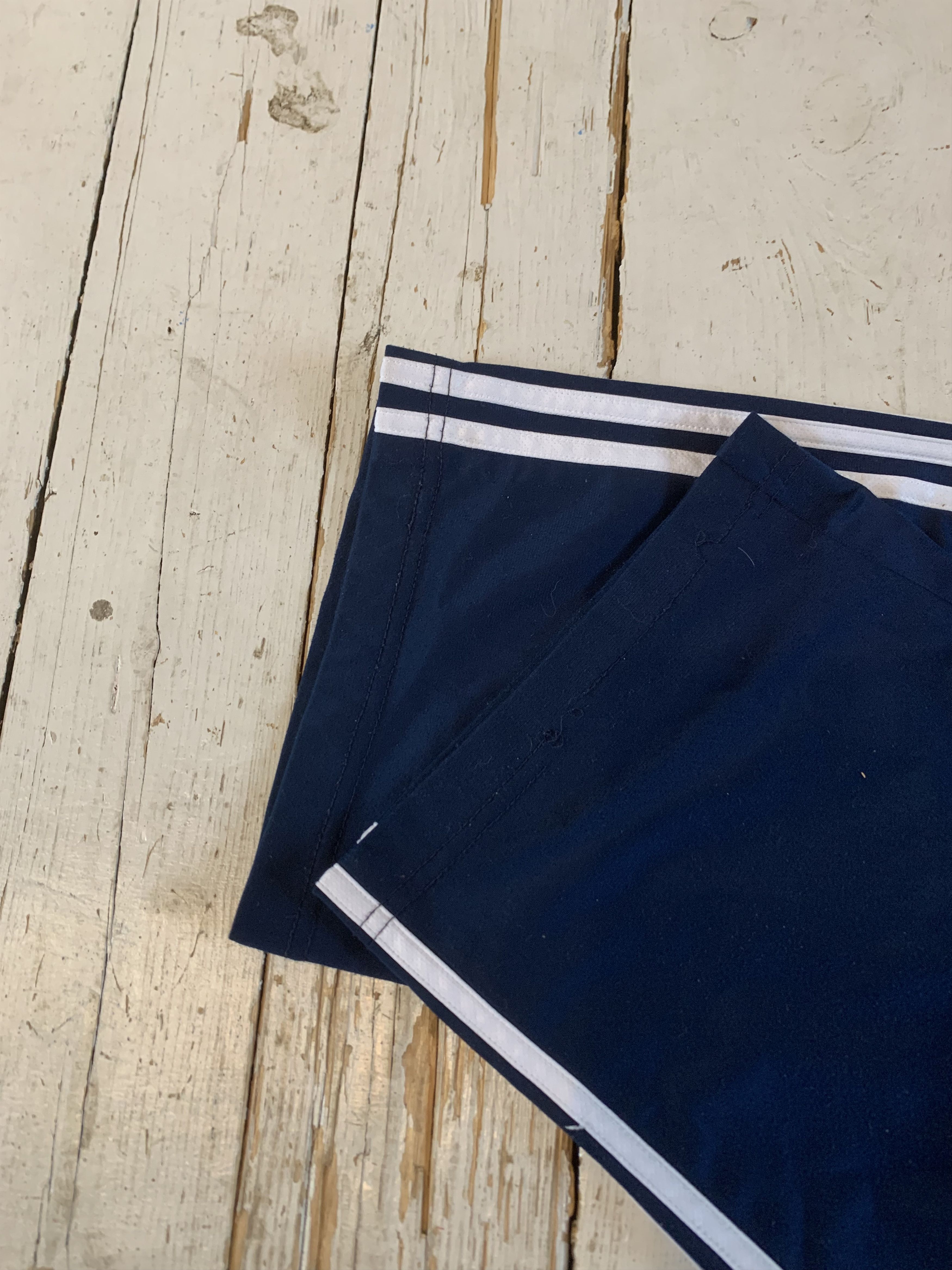 Adidas × Vintage Adidas Joggers Jet Navy White 3 Stripes Soccer Style Baggy Size US 32 / EU 48 - 8 Thumbnail