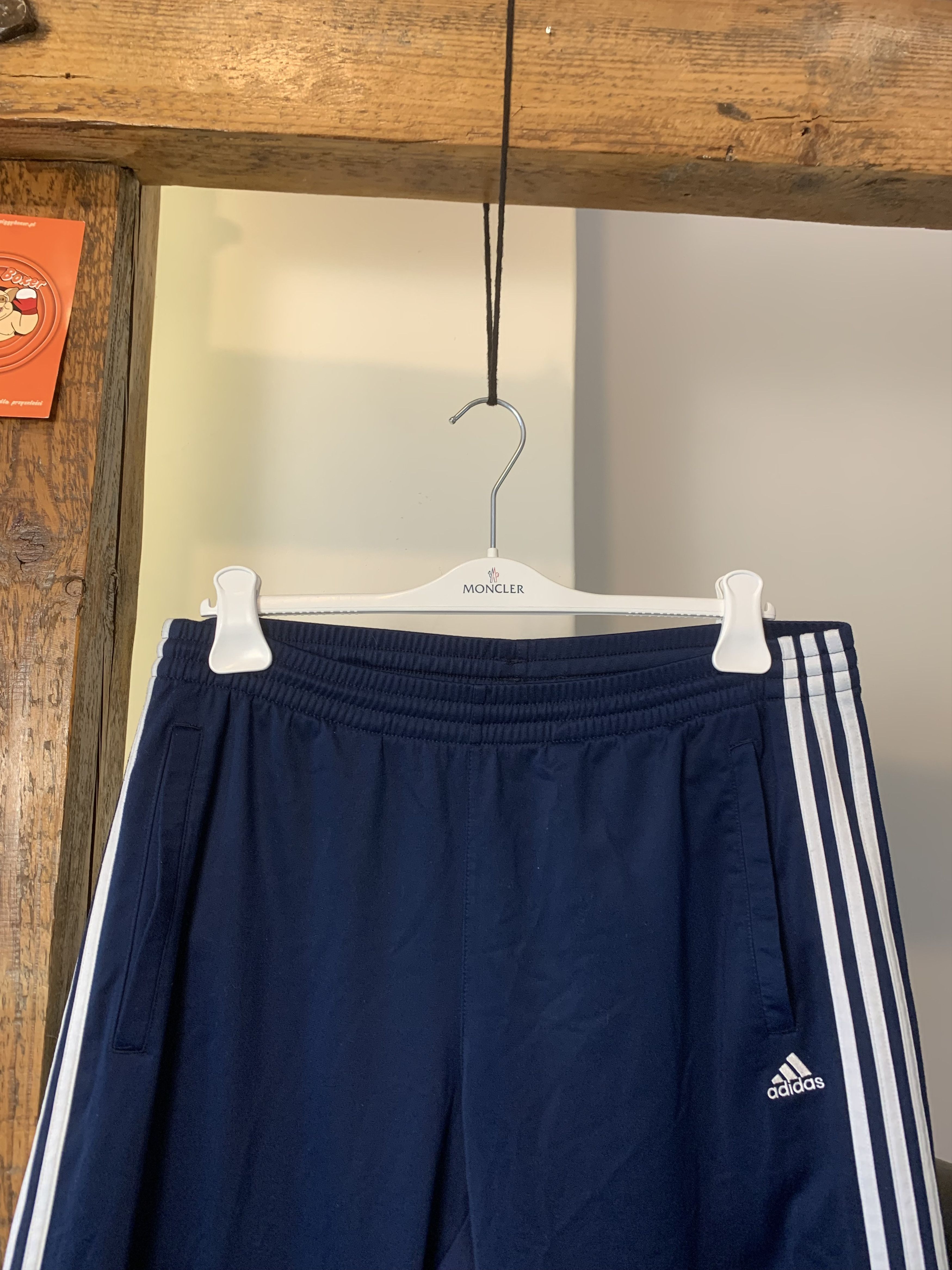 Adidas × Vintage Adidas Joggers Jet Navy White 3 Stripes Soccer Style Baggy Size US 32 / EU 48 - 4 Thumbnail
