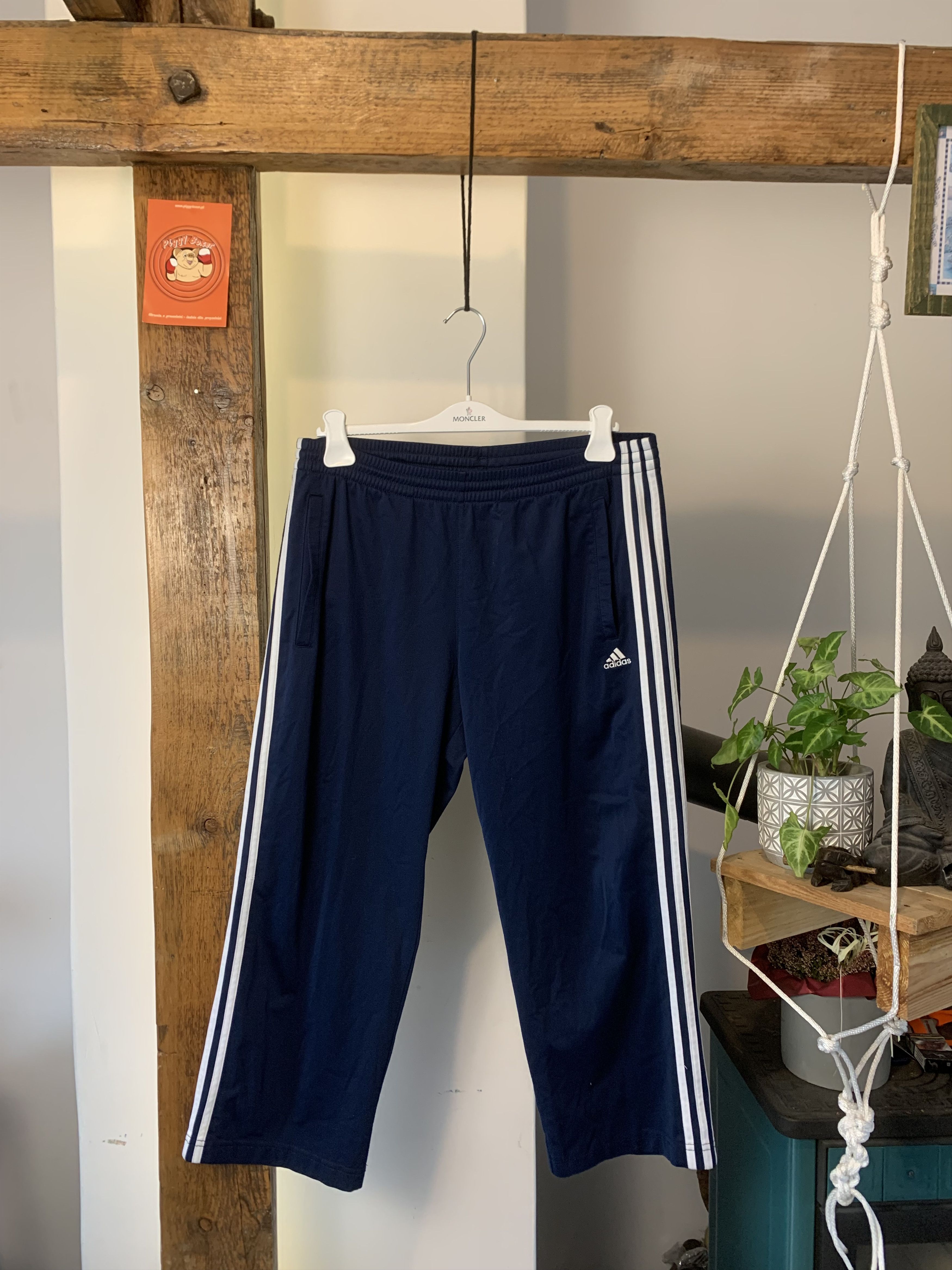 Adidas × Vintage Adidas Joggers Jet Navy White 3 Stripes Soccer Style Baggy Size US 32 / EU 48 - 1 Thumbnail