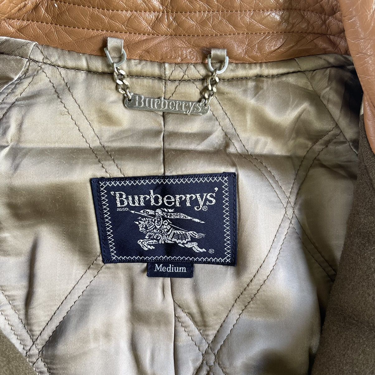 Burberry × Other 90s Burberry Wool Leather Collar Overcoat Size US M / EU 48-50 / 2 - 12 Thumbnail