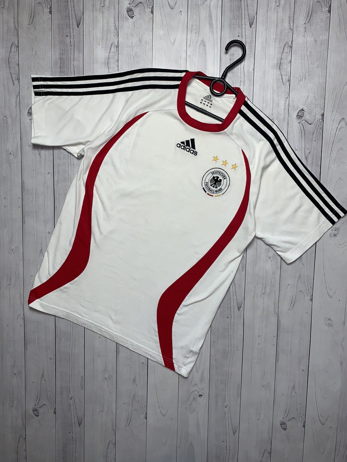 Pre-owned Adidas X Soccer Jersey Vintage Adidas Deutschland Soccer Tee Germany In White