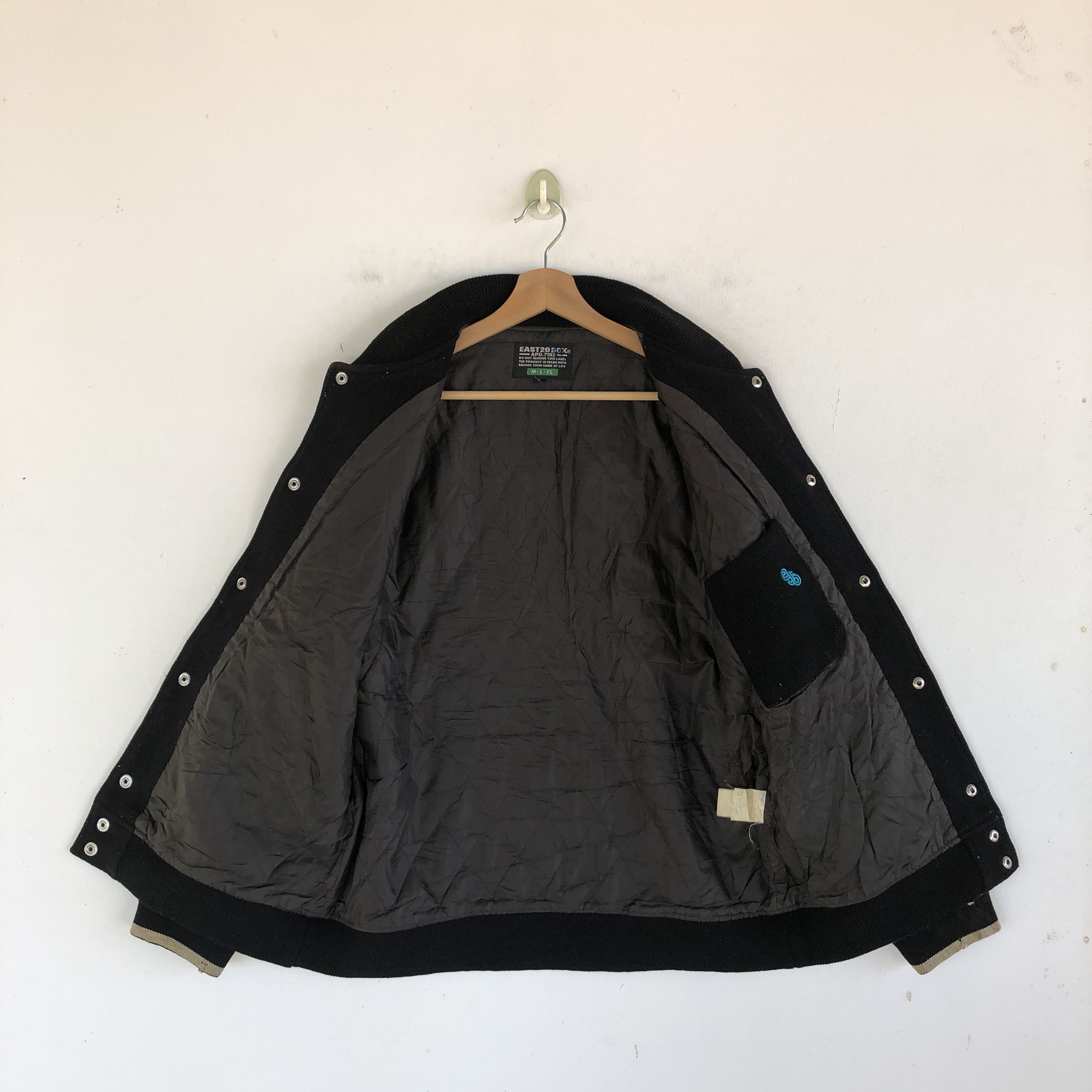 Japanese Brand × Vintage East 20 Box Varsity Wool Jacket Leather Letterman Size US L / EU 52-54 / 3 - 9 Thumbnail