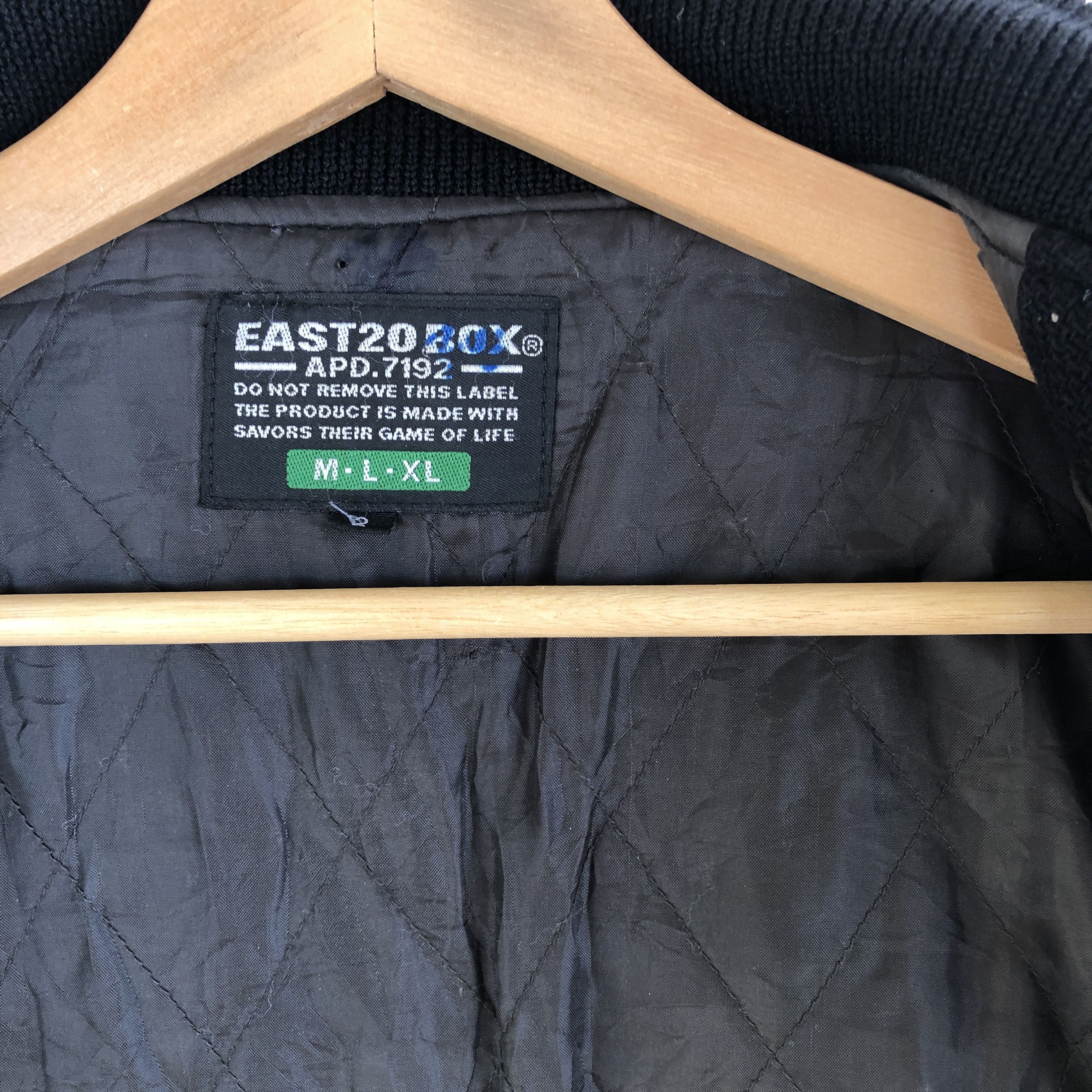 Japanese Brand × Vintage East 20 Box Varsity Wool Jacket Leather Letterman Size US L / EU 52-54 / 3 - 11 Thumbnail