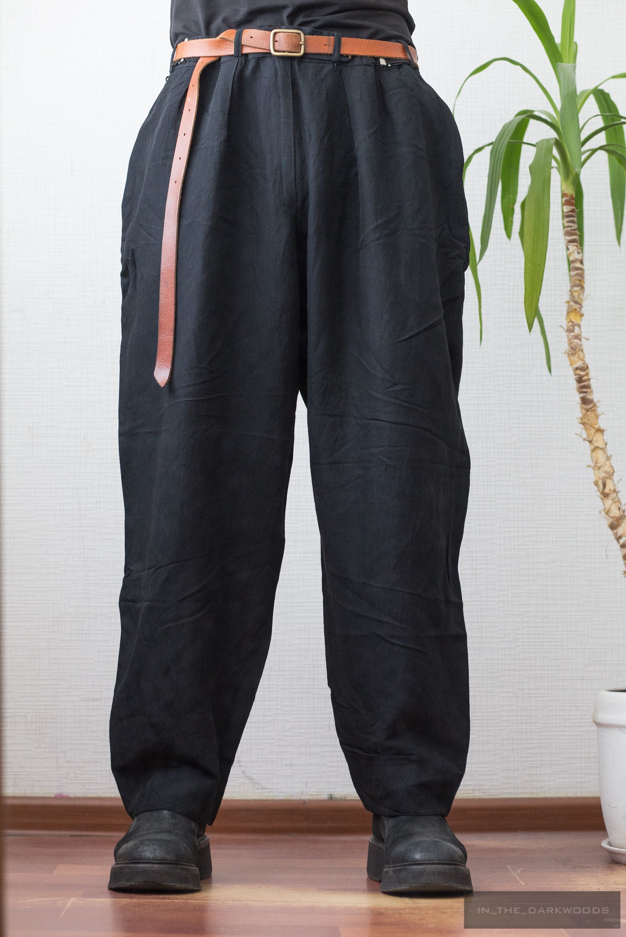 image of Yohji Yamamoto Extra Wide Pants in Dark Navy, Men's (Size 34)