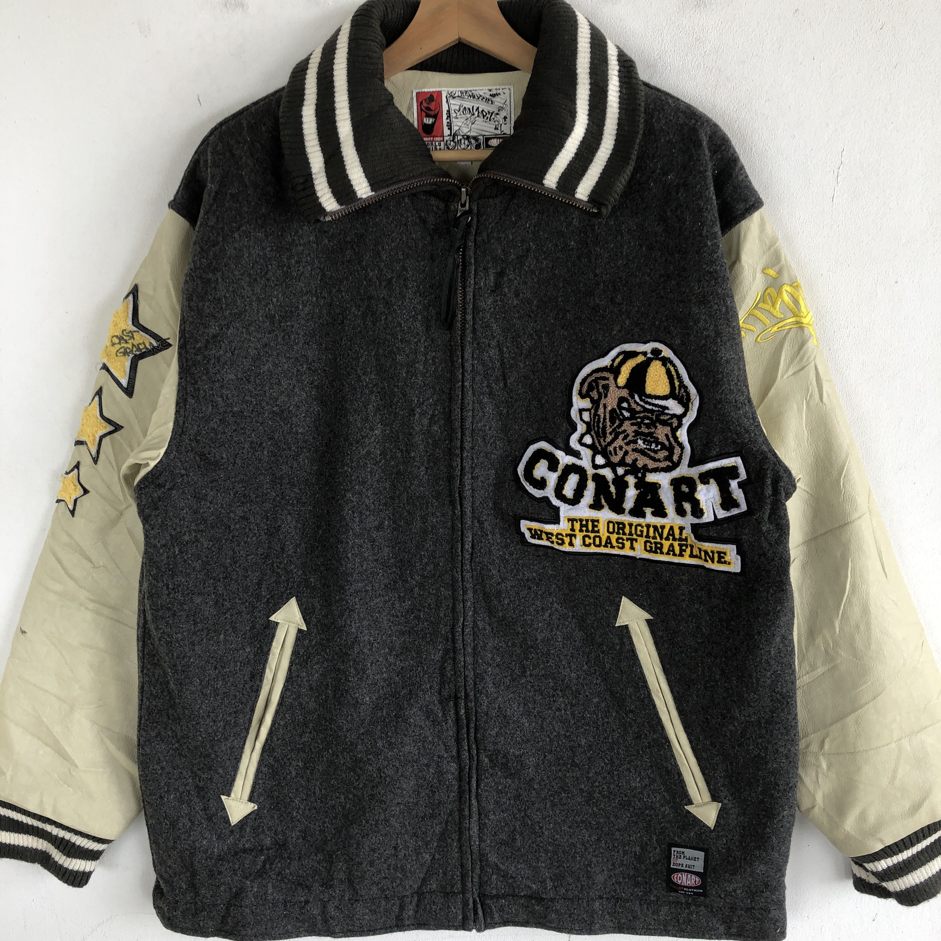 Japanese Brand × Vintage Vintage Conart Varsity Jackets Bull Dog Wool Jacket Size US L / EU 52-54 / 3 - 4 Thumbnail
