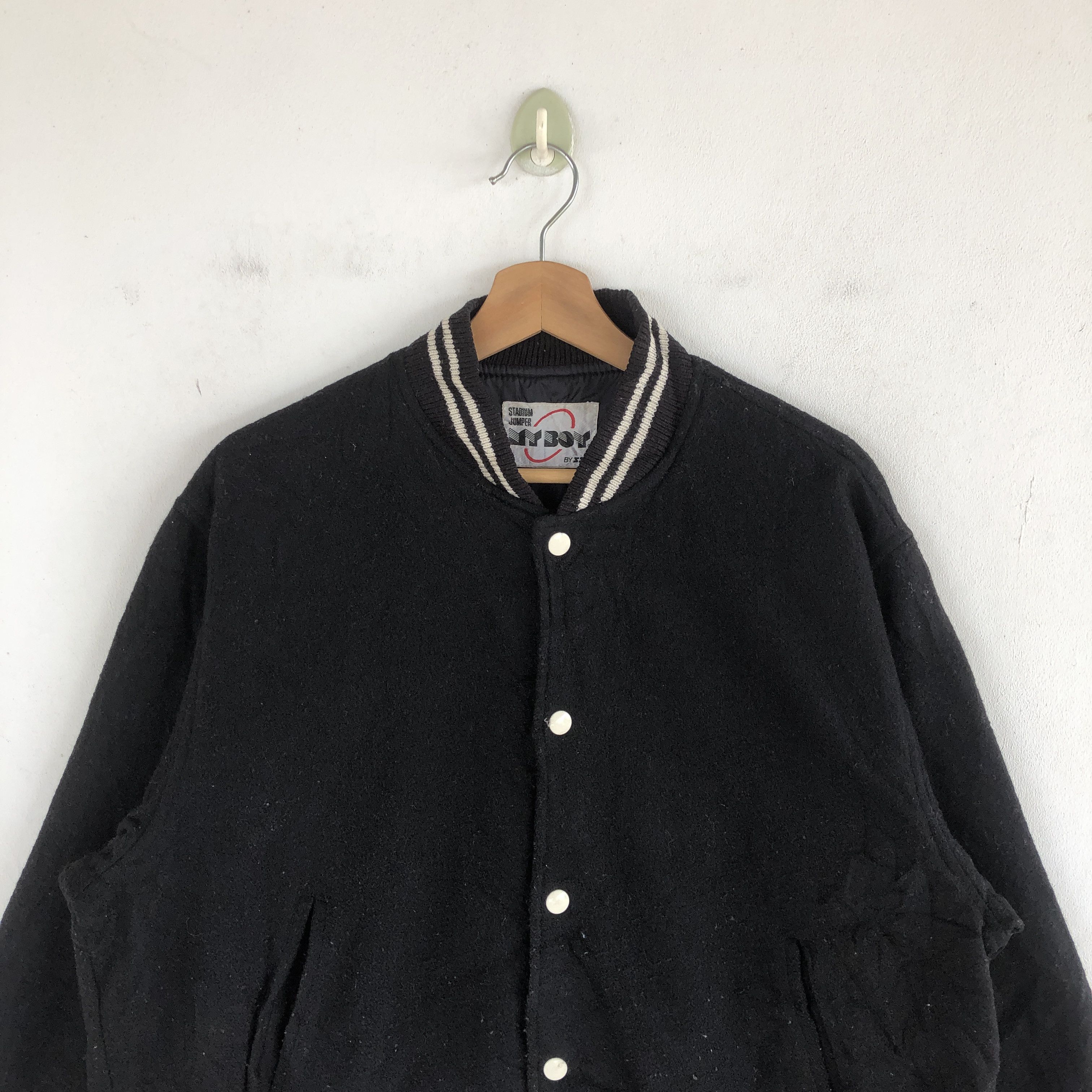 Japanese Brand × Vintage Vintage NY Boy Varsity Jackets Japanese Wool Jacket Size US L / EU 52-54 / 3 - 3 Thumbnail