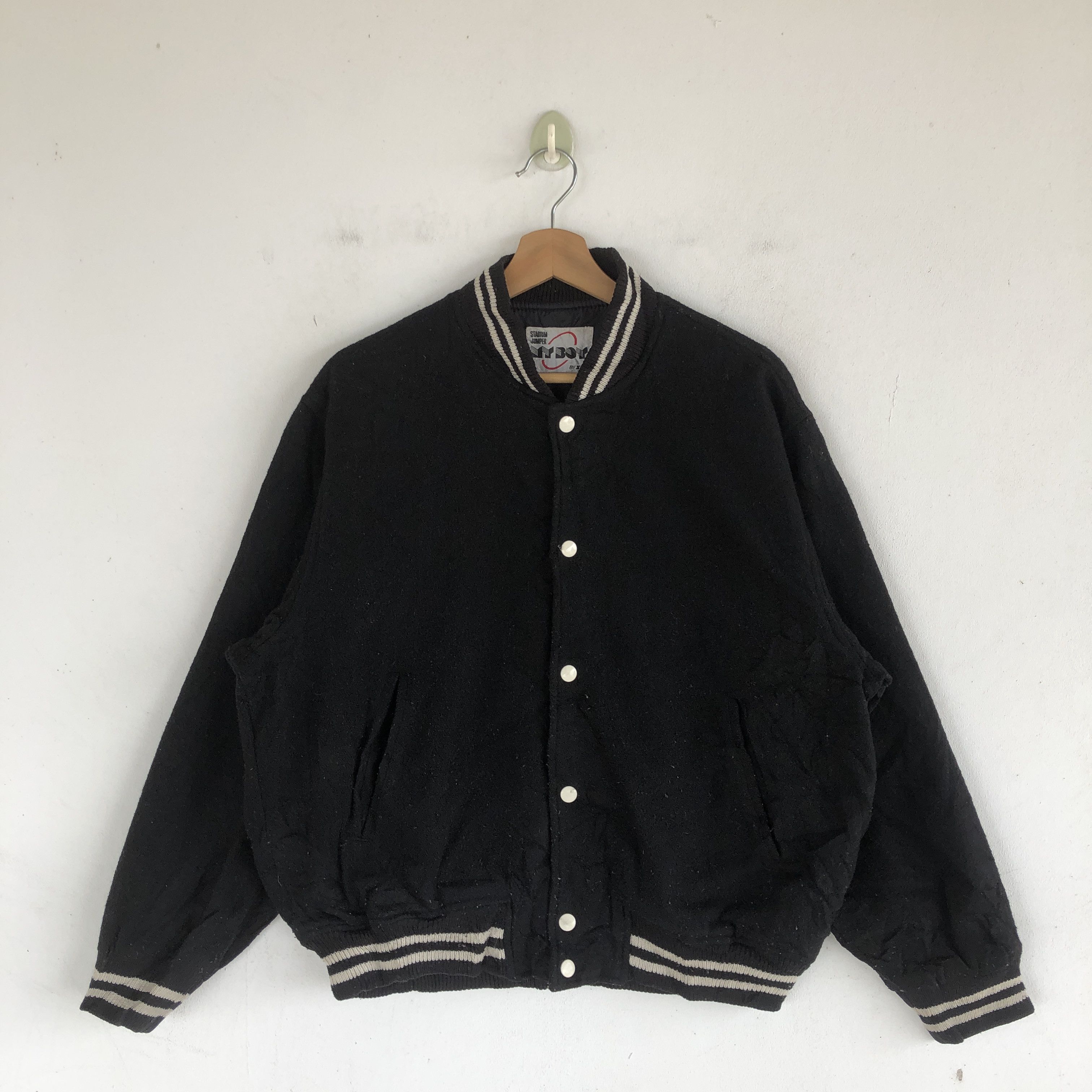 Japanese Brand × Vintage Vintage NY Boy Varsity Jackets Japanese Wool Jacket Size US L / EU 52-54 / 3 - 1 Thumbnail