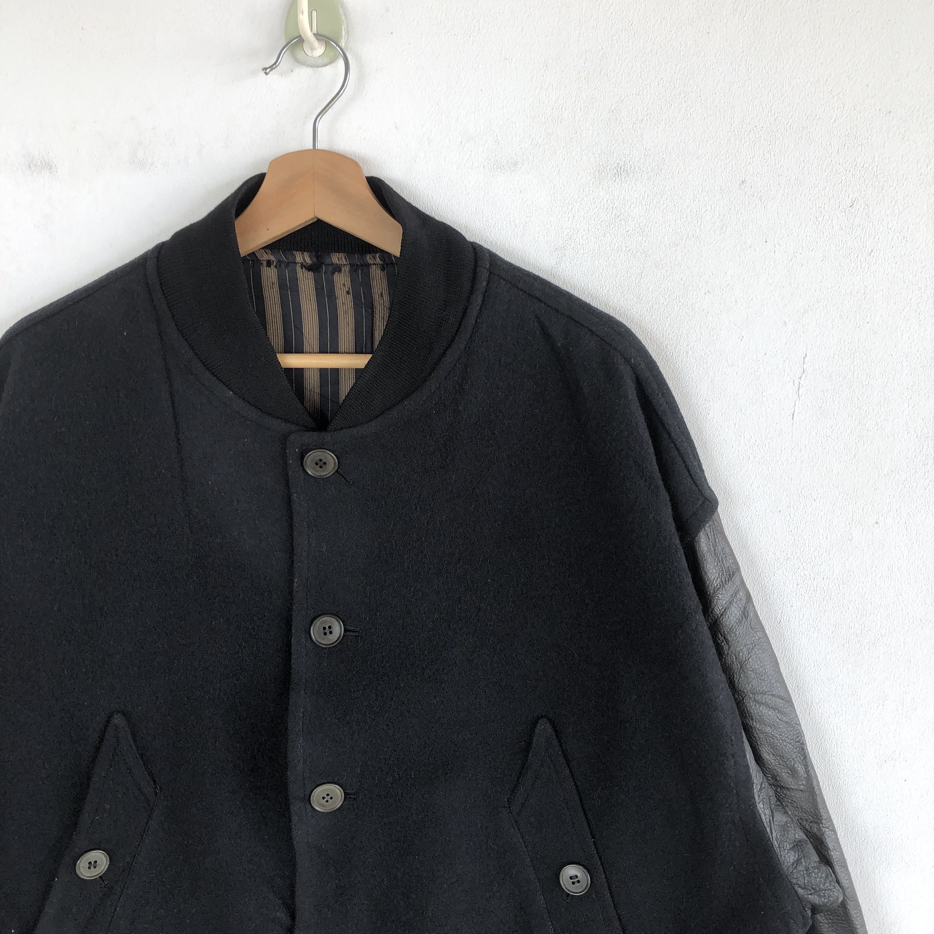 Japanese Brand Vintage 90s Stick Varsity Letterman Leather Wool Jackets Size US L / EU 52-54 / 3 - 7 Thumbnail