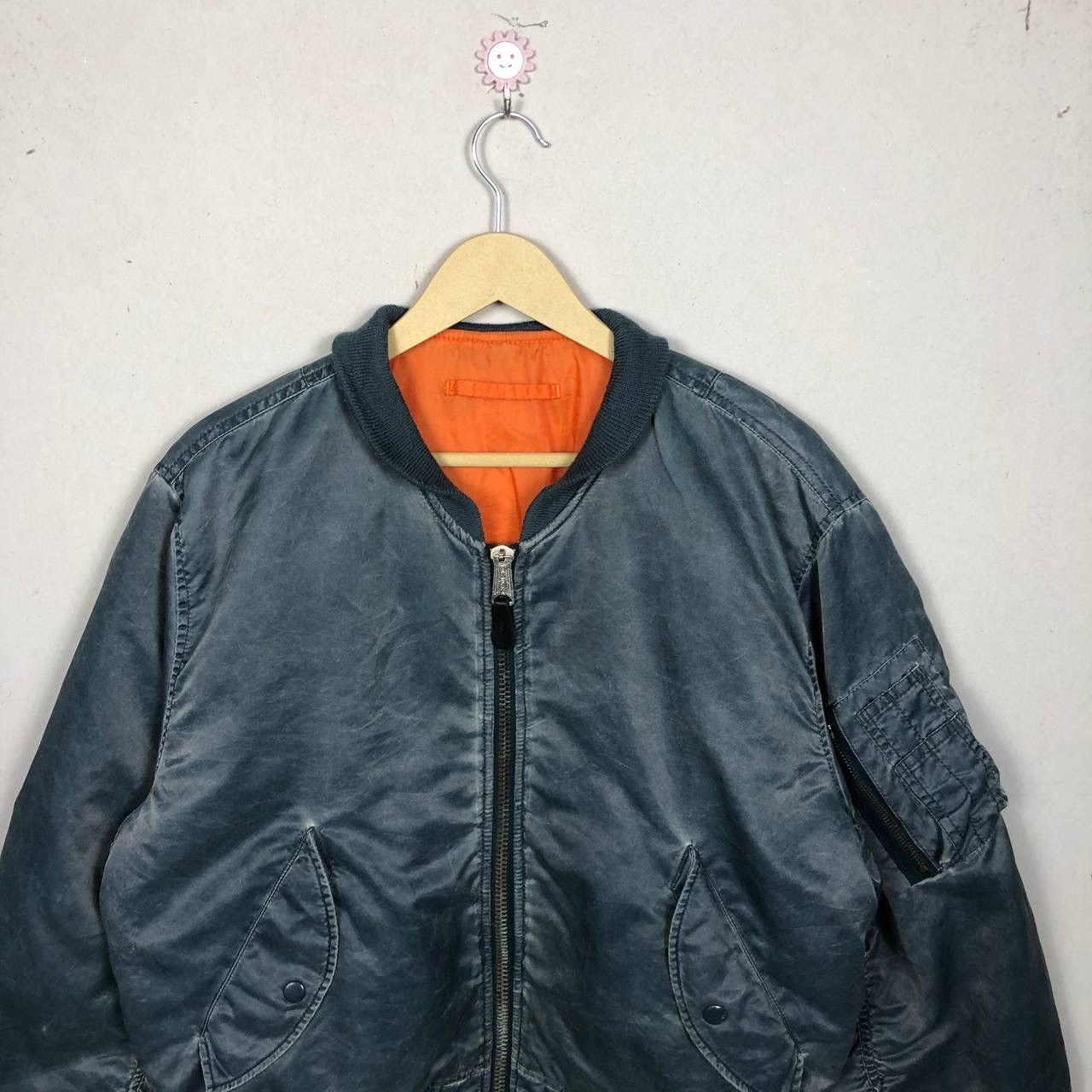 Army Of Me Vtg 80s Sun Faded USA Army Military Bomber Flight Jacket Size US L / EU 52-54 / 3 - 4 Thumbnail