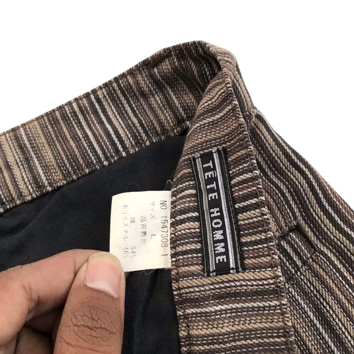 Tete Homme VINTAGE TETE HOMME BY ISSEY MIYAKE PIN STRIPED FLARE PANTS Size US 33 - 6 Thumbnail