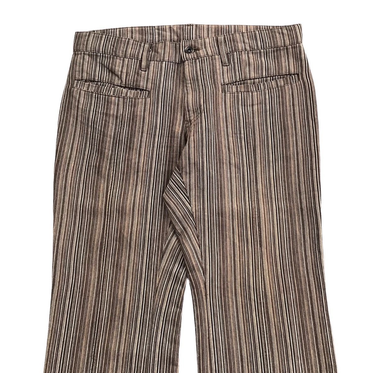 Tete Homme VINTAGE TETE HOMME BY ISSEY MIYAKE PIN STRIPED FLARE PANTS Size US 33 - 2 Thumbnail
