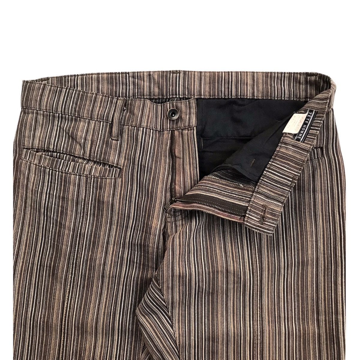 Tete Homme VINTAGE TETE HOMME BY ISSEY MIYAKE PIN STRIPED FLARE PANTS Size US 33 - 3 Thumbnail