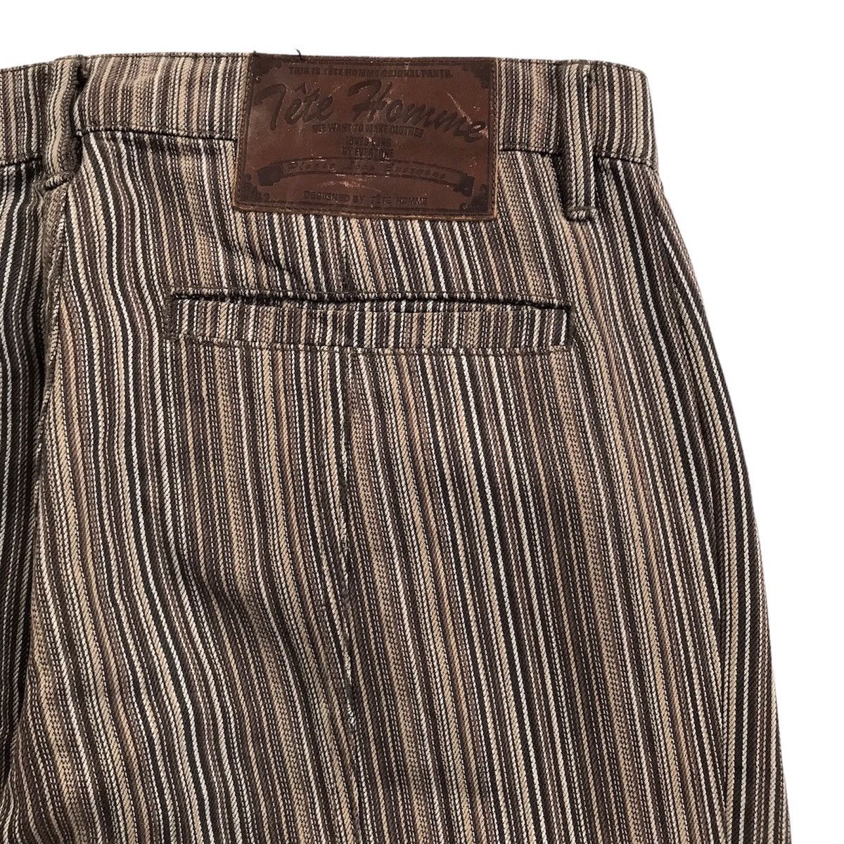 Tete Homme VINTAGE TETE HOMME BY ISSEY MIYAKE PIN STRIPED FLARE PANTS Size US 33 - 12 Thumbnail
