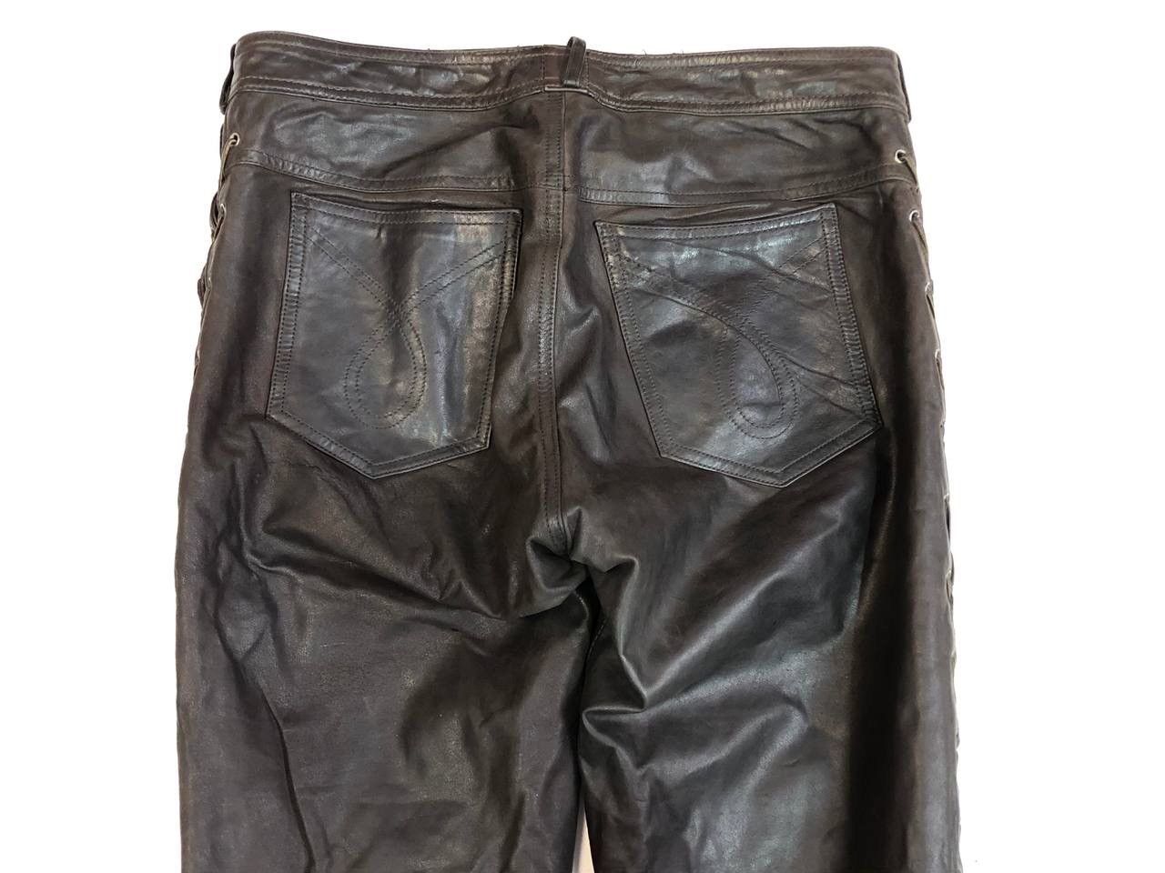 Leather Vintage Biker Moto Racing Leather Pants Size US 30 / EU 46 - 7 Thumbnail
