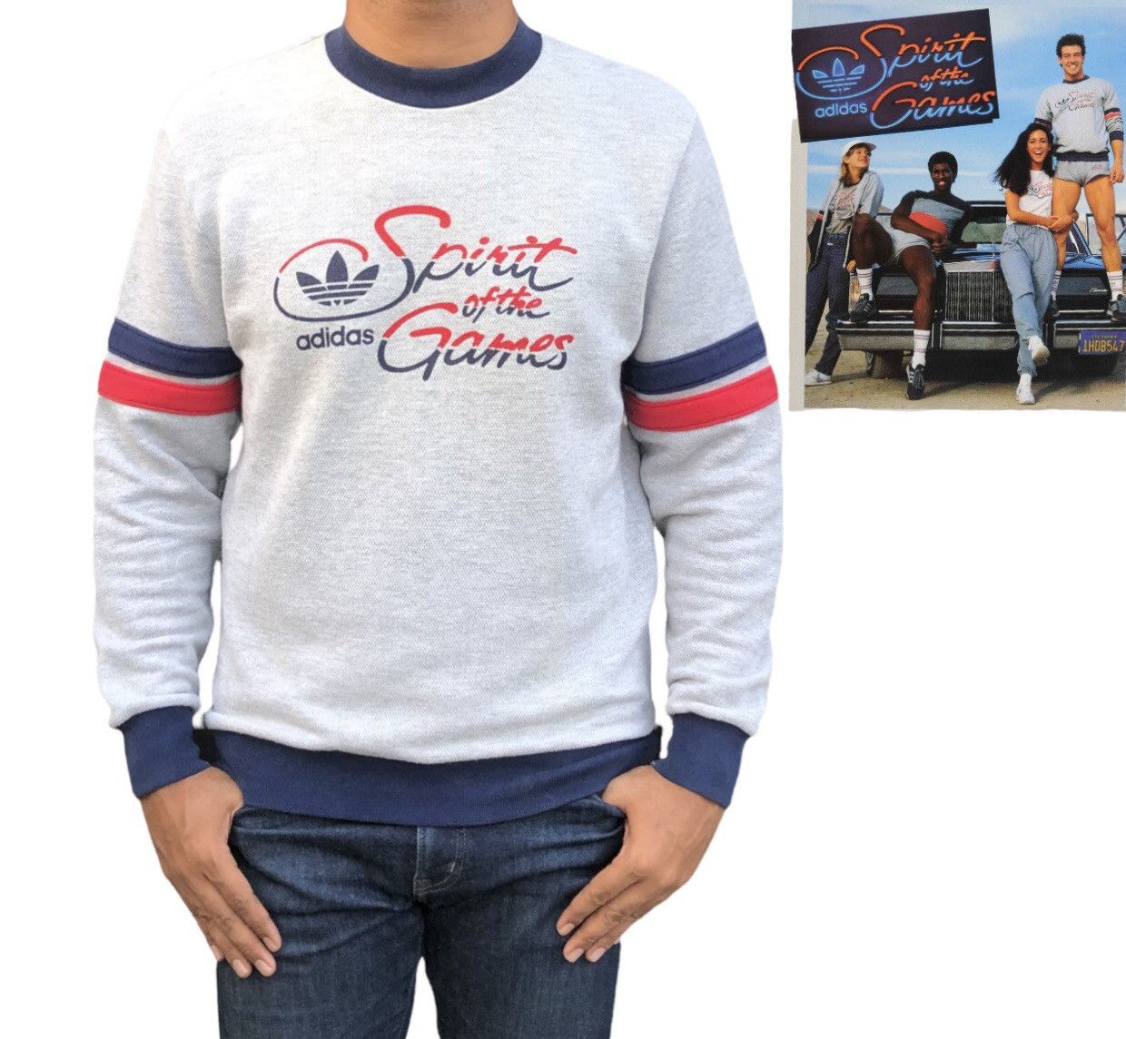 Adidas 🔥RARE🔥Vintage 1984 Adidas Spirit Of The Games Sweatshirts Size US M / EU 48-50 / 2 - 1 Thumbnail