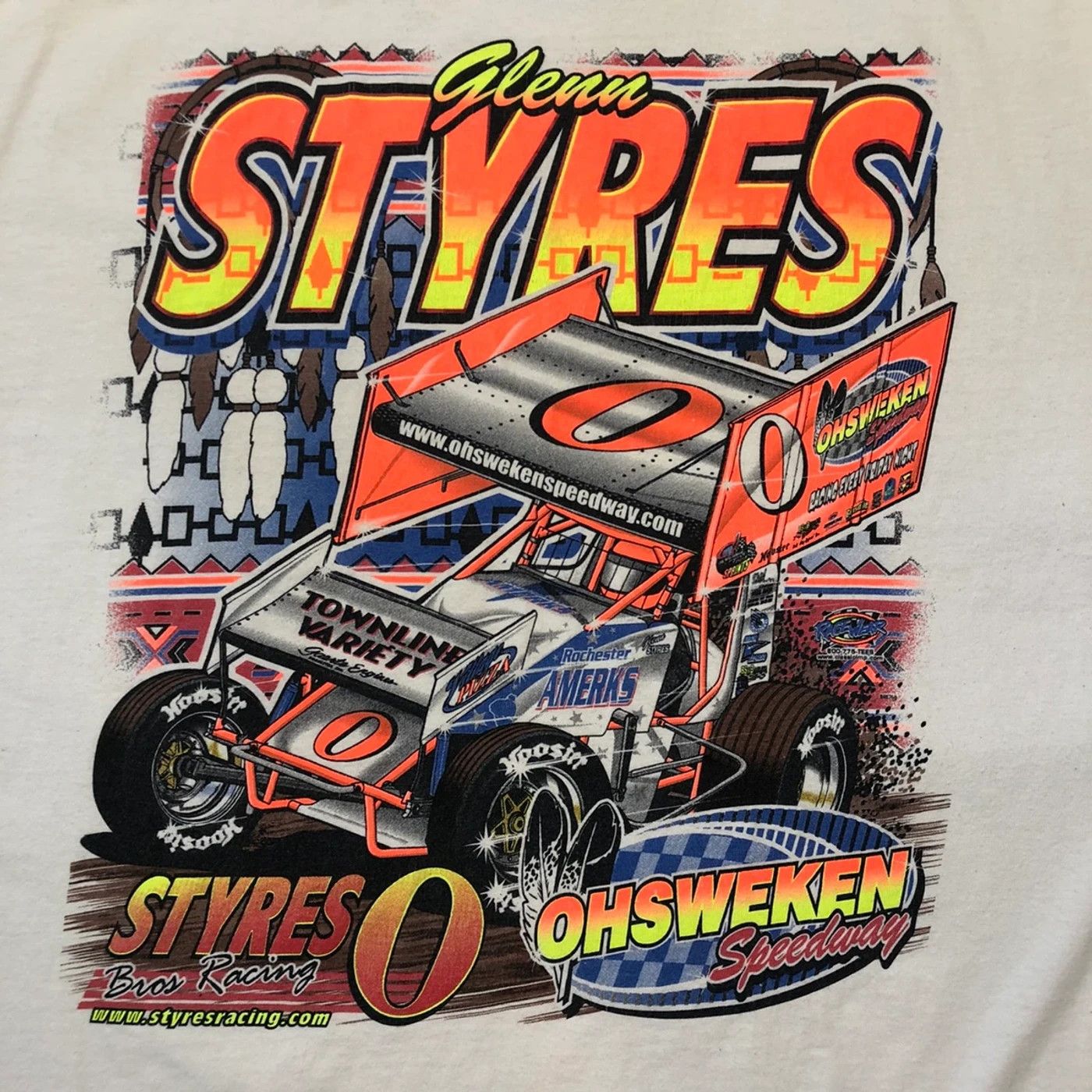 NASCAR Vintage Glenn Styres Speedway Racing T Shirt Motorsports Tee Size US XL / EU 56 / 4 - 2 Thumbnail