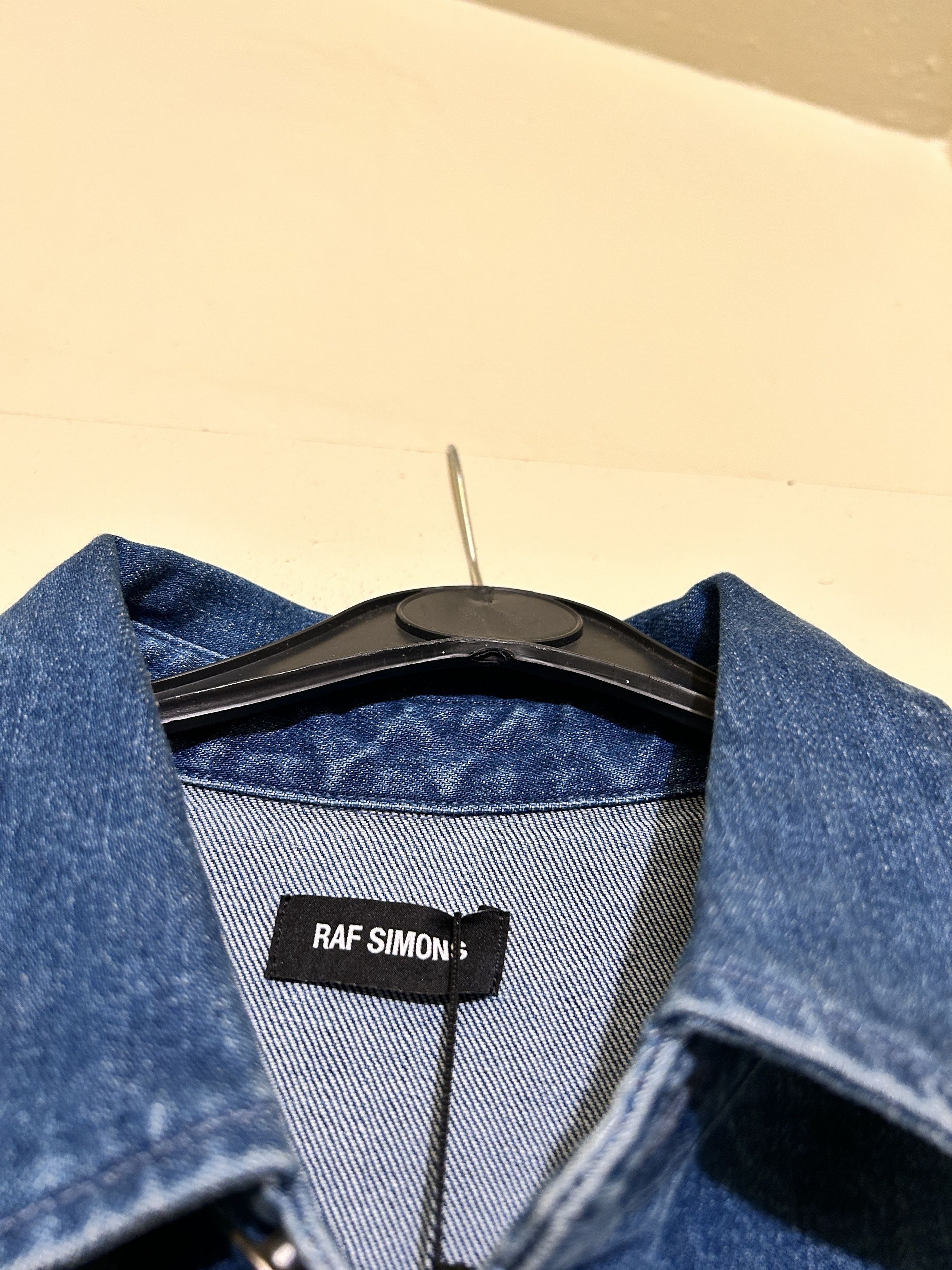 Raf Simons DENIM SHIRT JACKET NAVY Patch Overshirt Button | Grailed