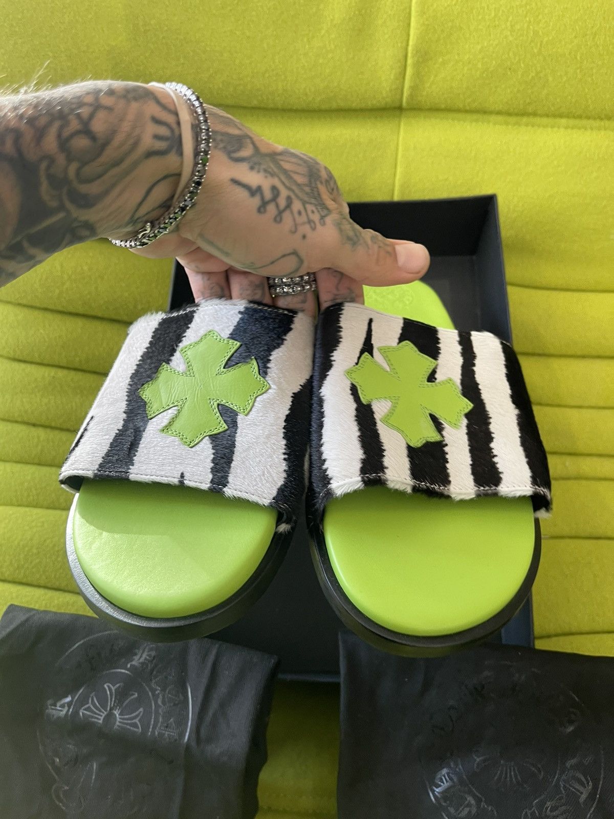 Chrome Hearts Chrome Hearts ST BARTH SANDALS 4G GREEN Size US 11 / EU 44 - 4 Thumbnail