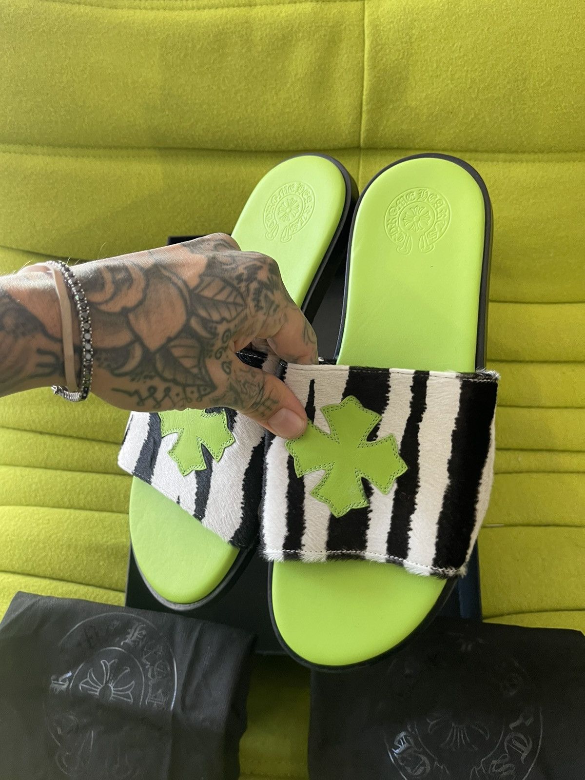 Chrome Hearts Chrome Hearts ST BARTH SANDALS 4G GREEN Size US 11 / EU 44 - 1 Thumbnail