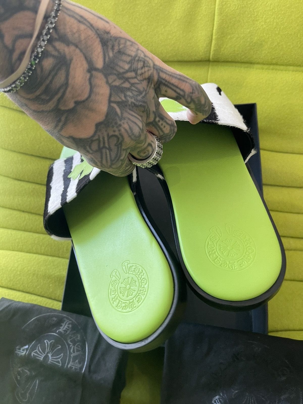 Chrome Hearts Chrome Hearts ST BARTH SANDALS 4G GREEN Size US 11 / EU 44 - 6 Thumbnail