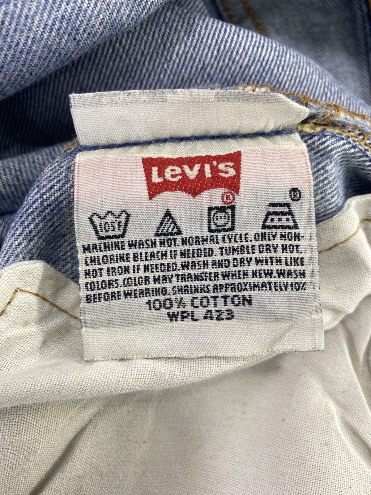 Levi's VINTAGE LEVI'S 501 DISTRESS STONE BLUE WASH JEANS - J654 Size US 33 - 6 Thumbnail