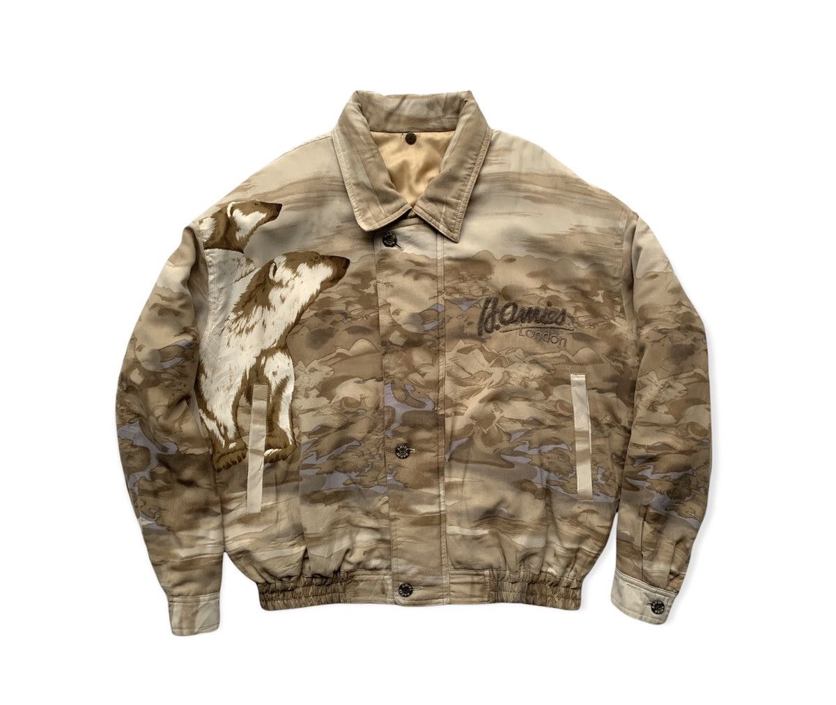 Hardy Amies 🐼HARDY AMIES LONDON Polar Bear All Over Print Bomber Jacket Size US XL / EU 56 / 4 - 1 Thumbnail