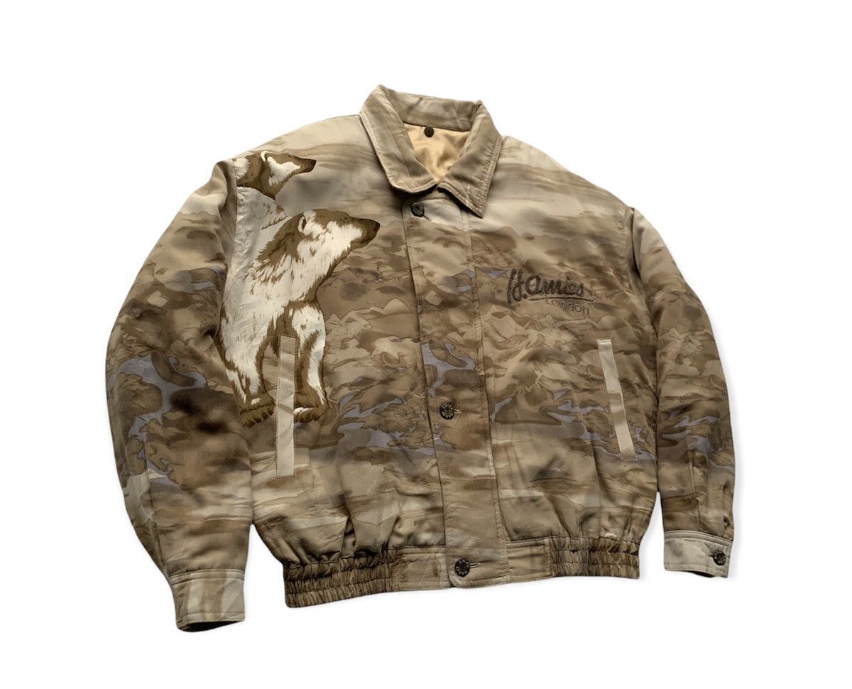 Hardy Amies 🐼HARDY AMIES LONDON Polar Bear All Over Print Bomber Jacket Size US XL / EU 56 / 4 - 2 Thumbnail