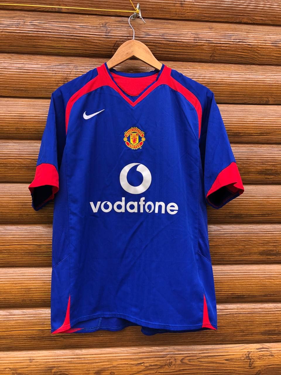 image of Nike Total 90 Manchester United Vodafone Soccer Jersey in Blue, Men's (Size Medium)