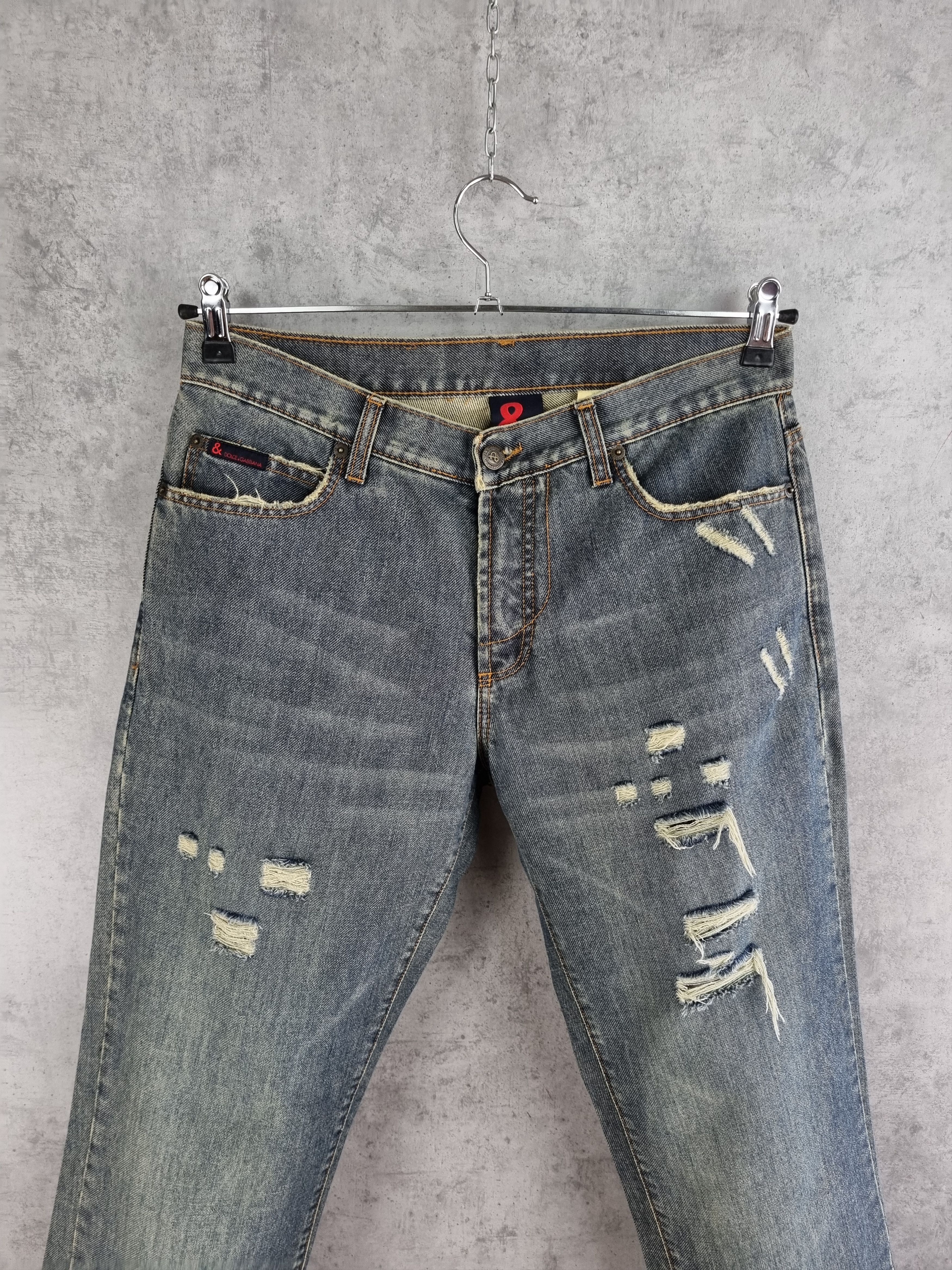 Dolce & Gabbana Dolce & Gabbana Ripped Luxury Denim Jeans Size US 30 / EU 46 - 3 Thumbnail
