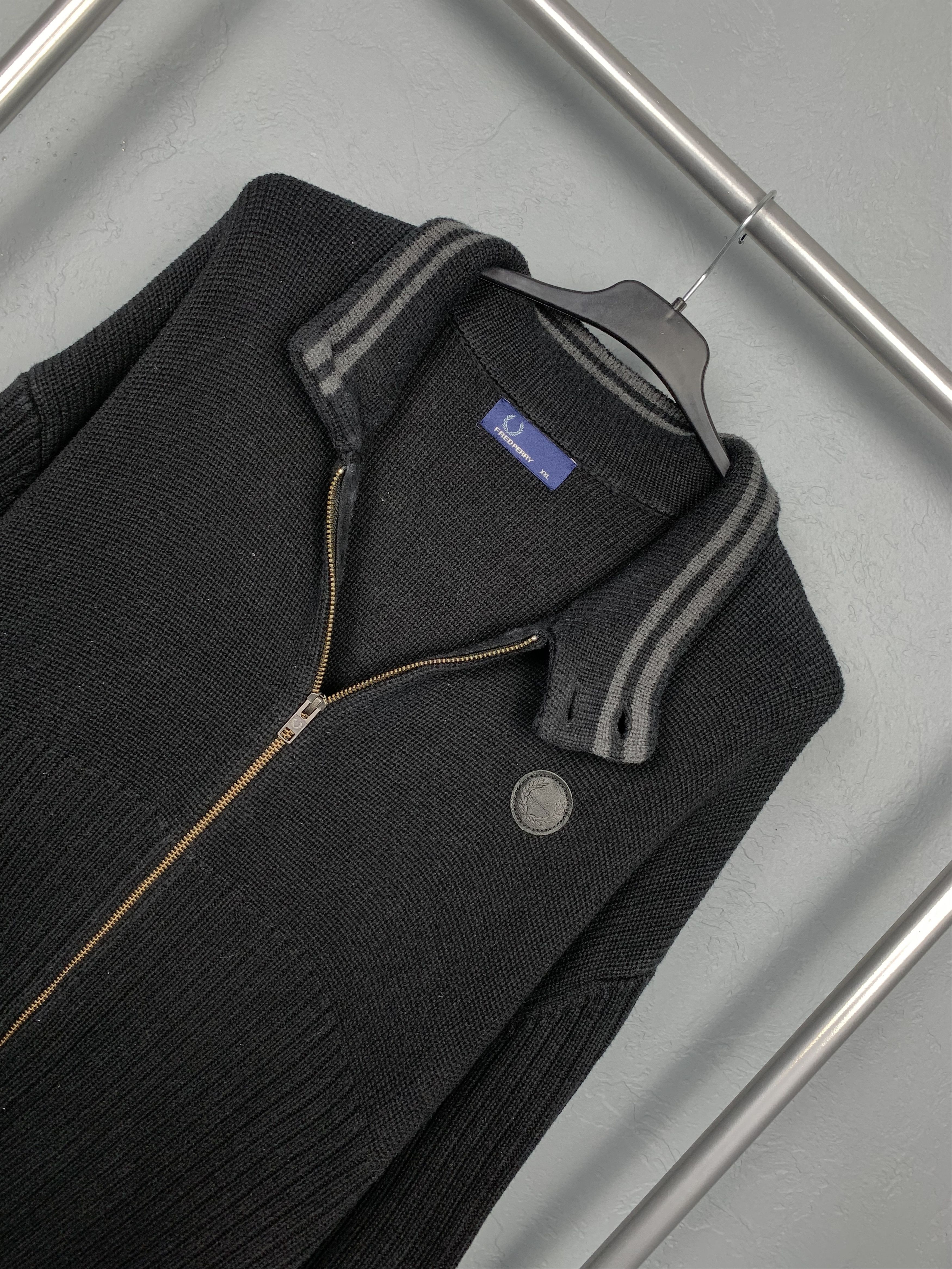 Fred Perry Fred Perry Vintage Mens Cotton Knit Full Zip Sweater Size US XL / EU 56 / 4 - 2 Thumbnail
